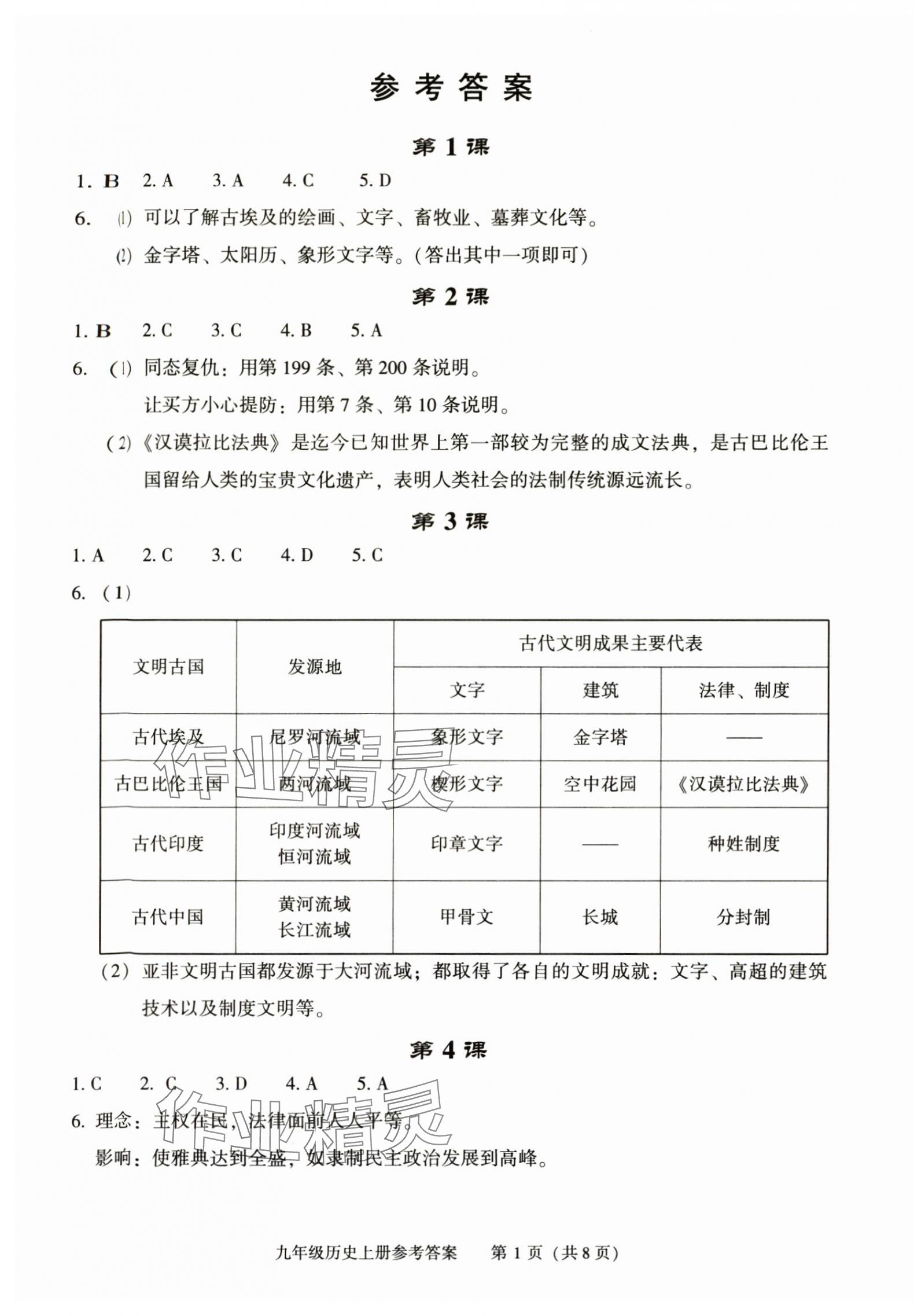 2025年学习探究诊断九年级历史上册人教版 第1页