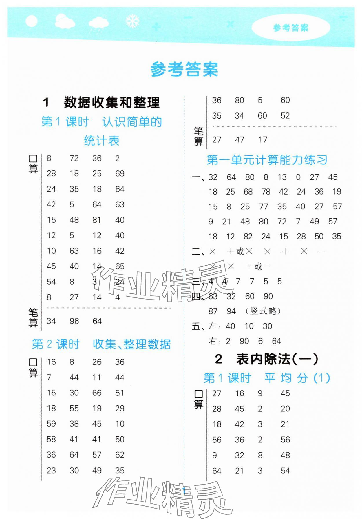 2025年口算大通關(guān)二年級數(shù)學下冊人教版 第1頁