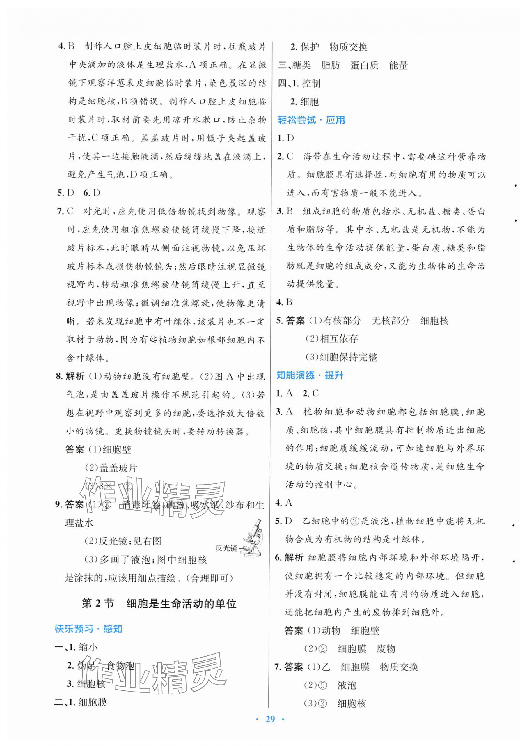 2023年同步測控優(yōu)化設(shè)計七年級生物上冊北師大版 第5頁