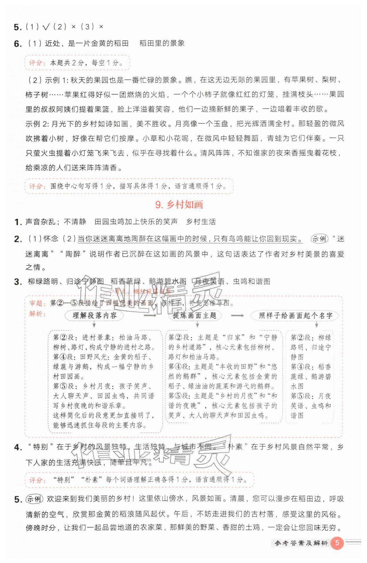 2026年魔卡阅读目标训练法四年级语文下册人教版&nbsp;第5页