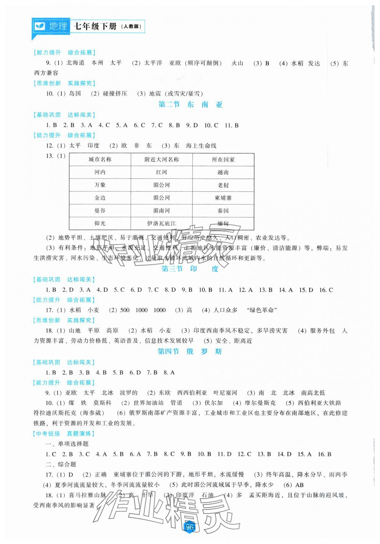 2024年新課程能力培養(yǎng)七年級(jí)地理下冊(cè)人教版 第2頁(yè)