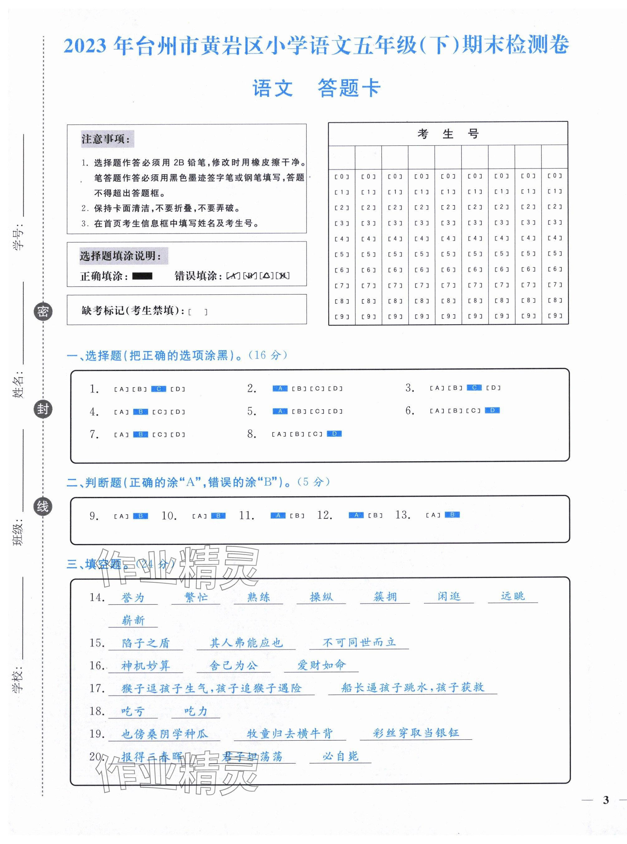 2024年小學(xué)期末加油站五年級語文下冊人教版 第5頁