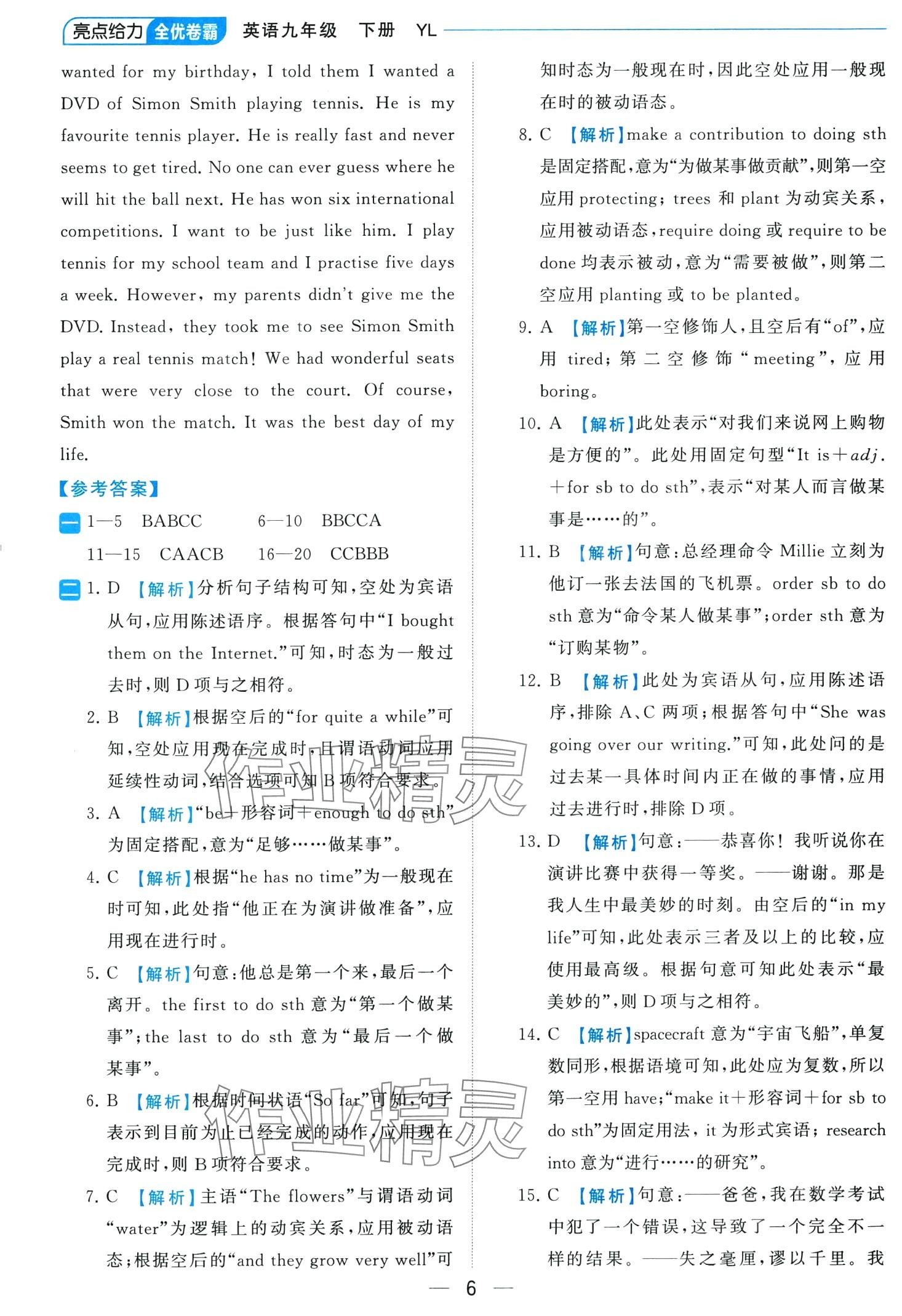 2024年亮點(diǎn)給力全優(yōu)卷霸九年級(jí)英語(yǔ)下冊(cè)譯林版 第6頁(yè)