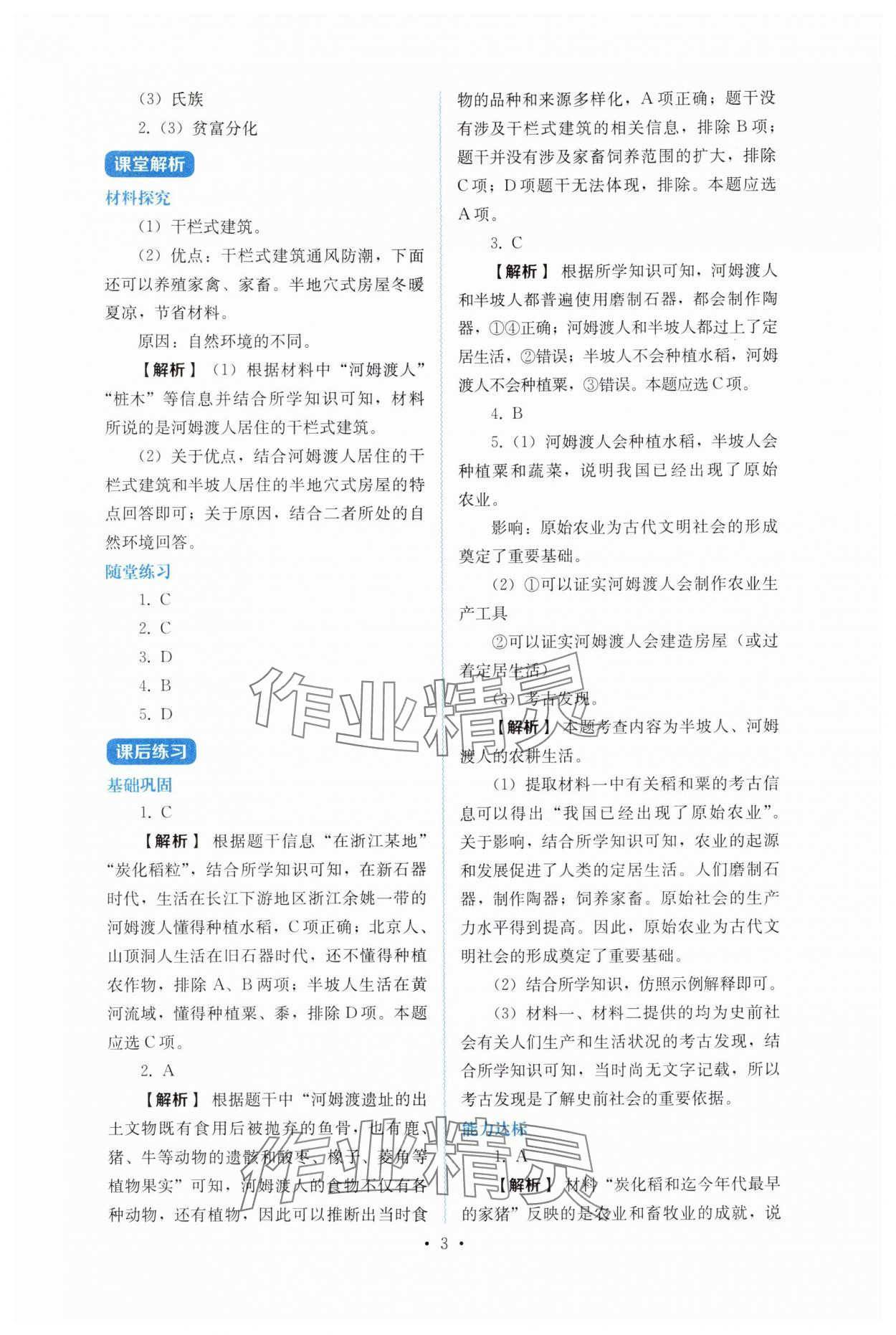2025年人教金学典同步解析与测评七年级历史上册人教版 第3页