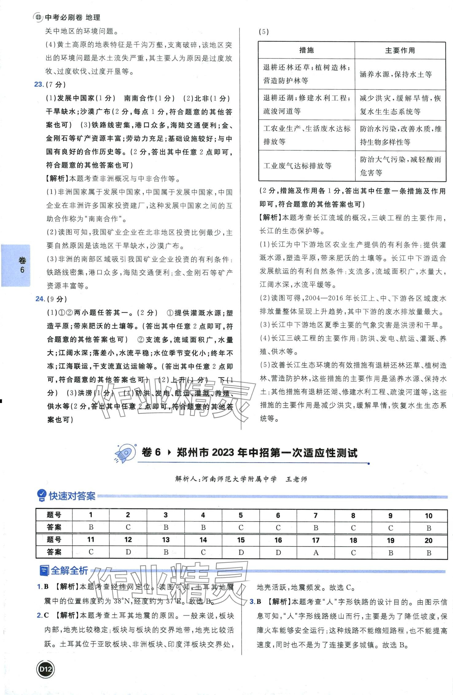 2024年中考必刷卷沈阳出版社地理河南专版&nbsp;第14页
