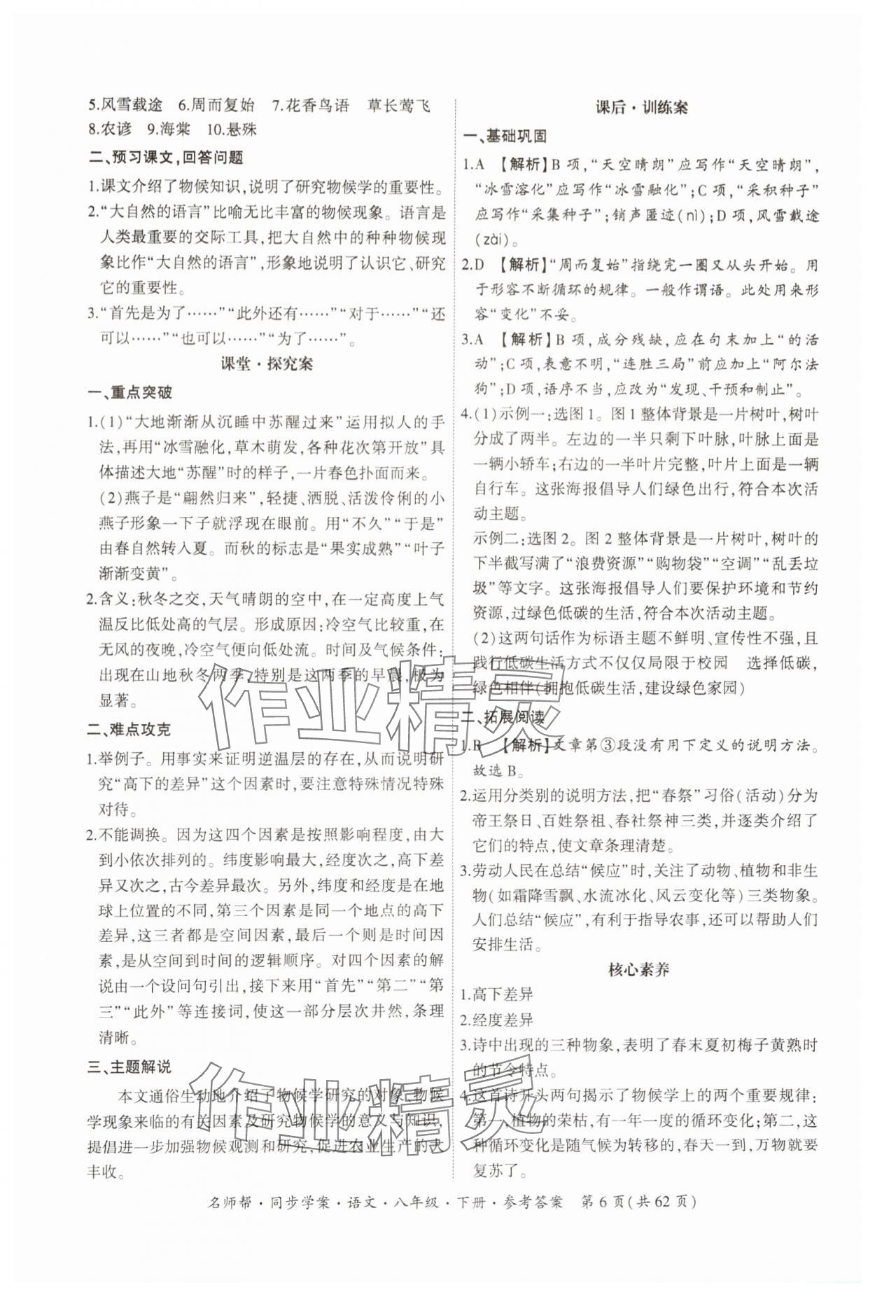 2025年名師幫同步學(xué)案八年級(jí)語(yǔ)文下冊(cè)人教版 第6頁(yè)