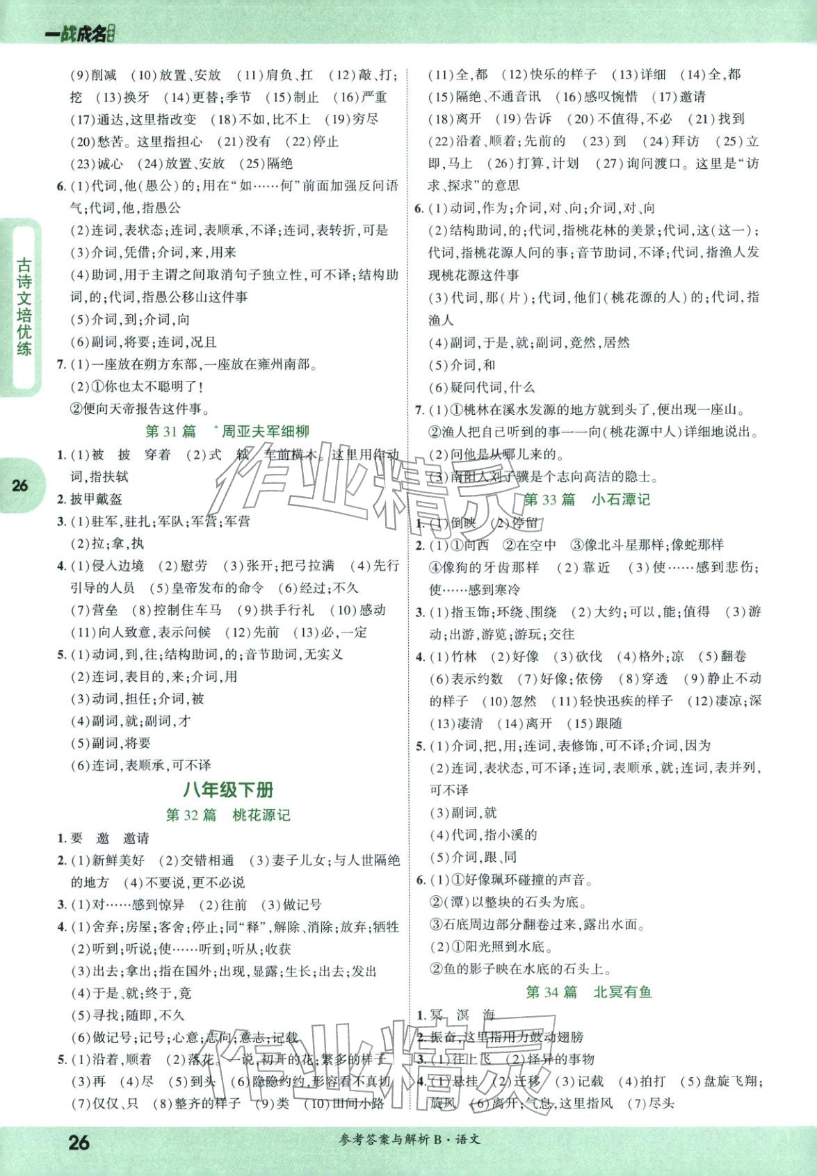 2026年纯练版总复习九年级语文全一册人教版&nbsp;第26页