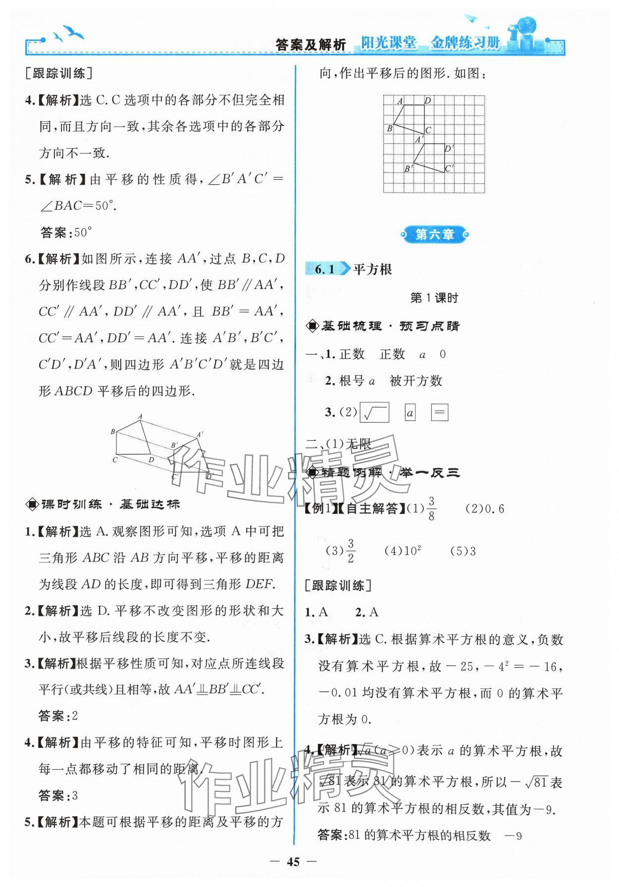 2024年阳光课堂金牌练习册七年级数学下册人教版 第9页