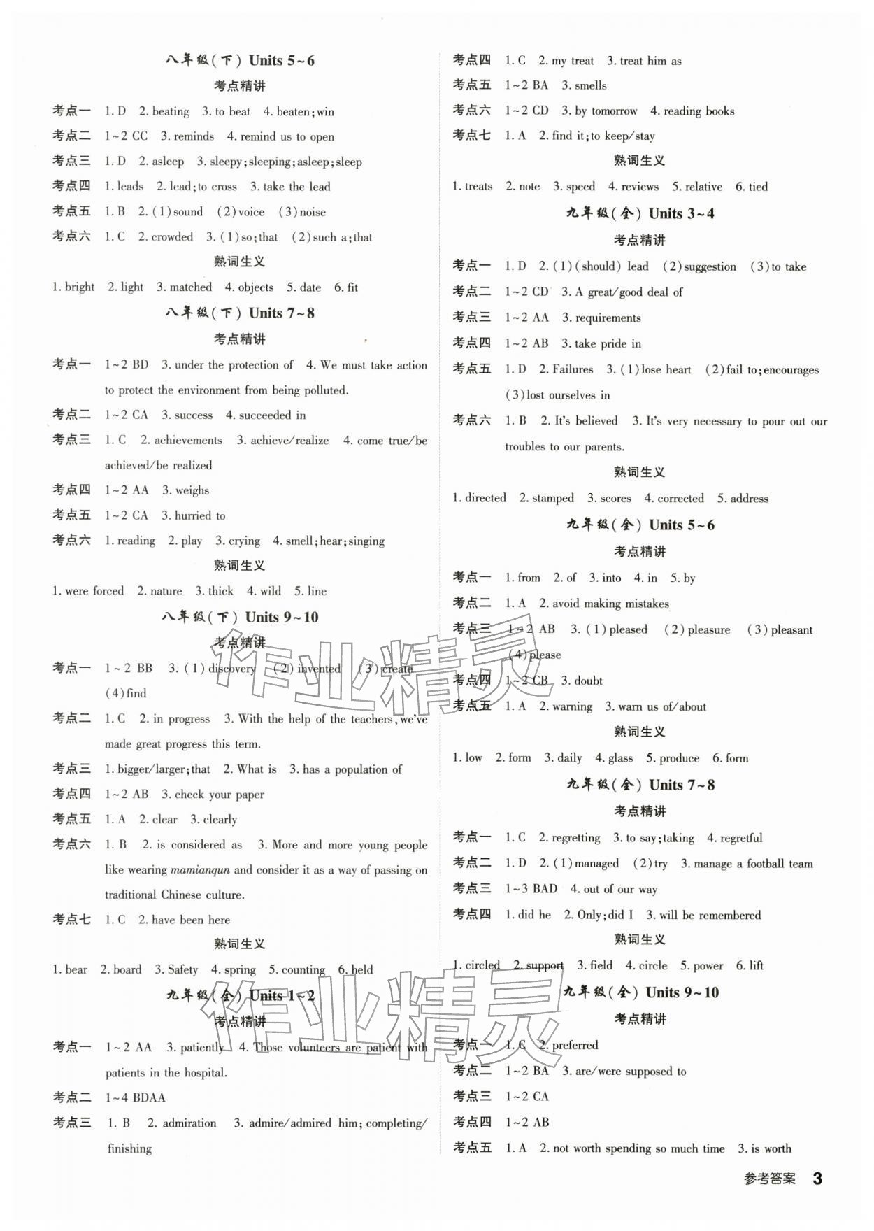 2026年初中毕业班系统总复习英语&nbsp;第3页