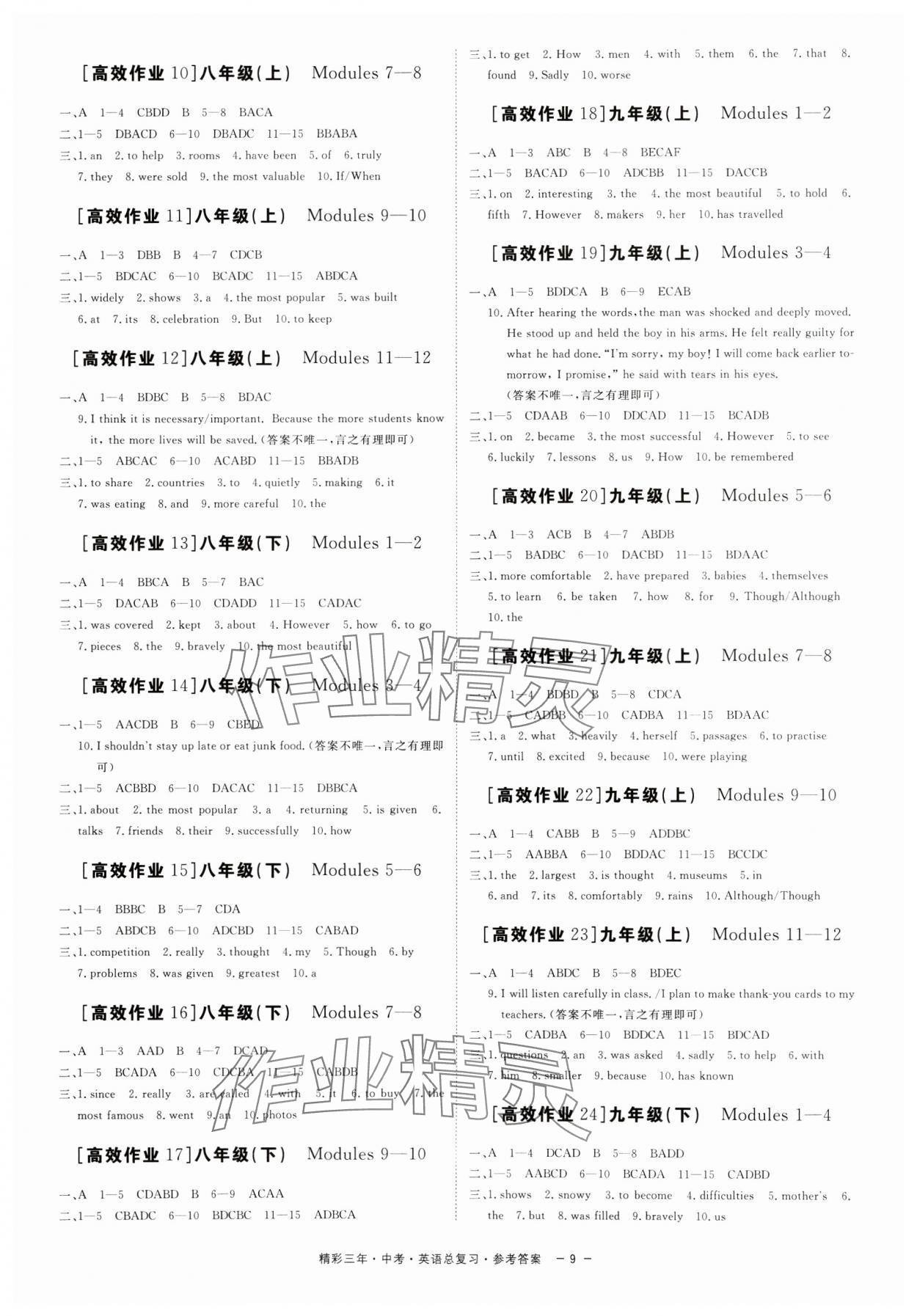 2025年精彩三年中考英语外研版 第9页