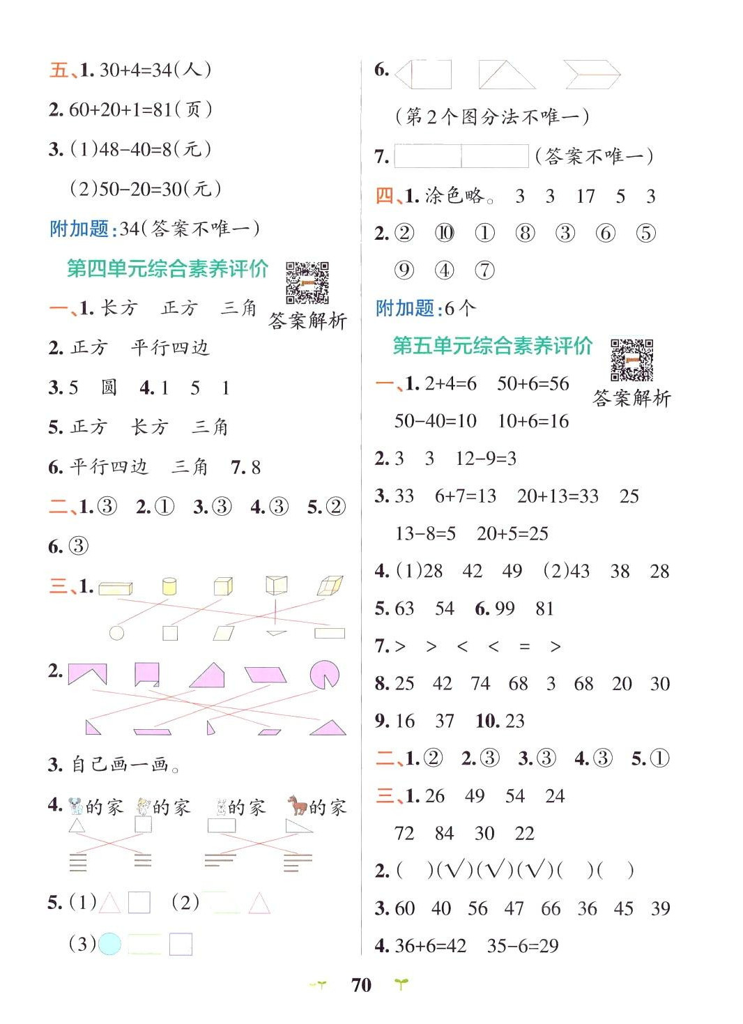 2024年小学学霸冲A卷一年级数学下册青岛版 第2页