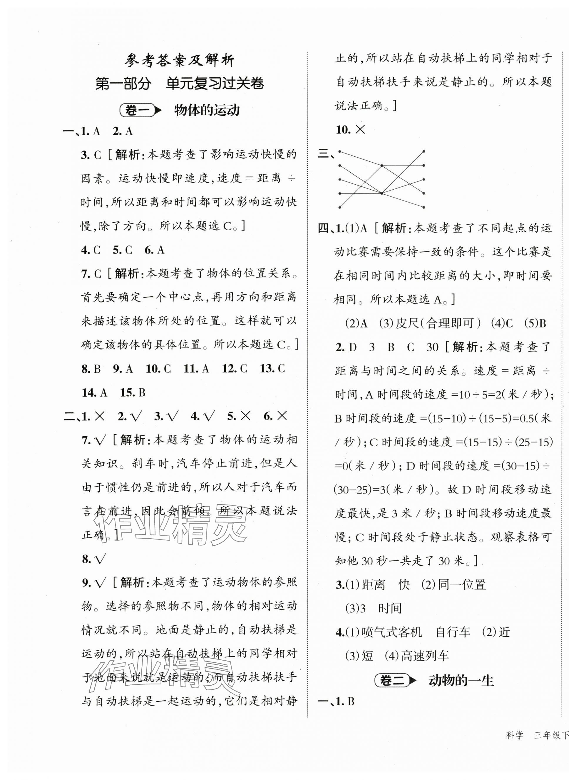 2025年名師面對面期末大通關三年級科學下冊教科版 第1頁