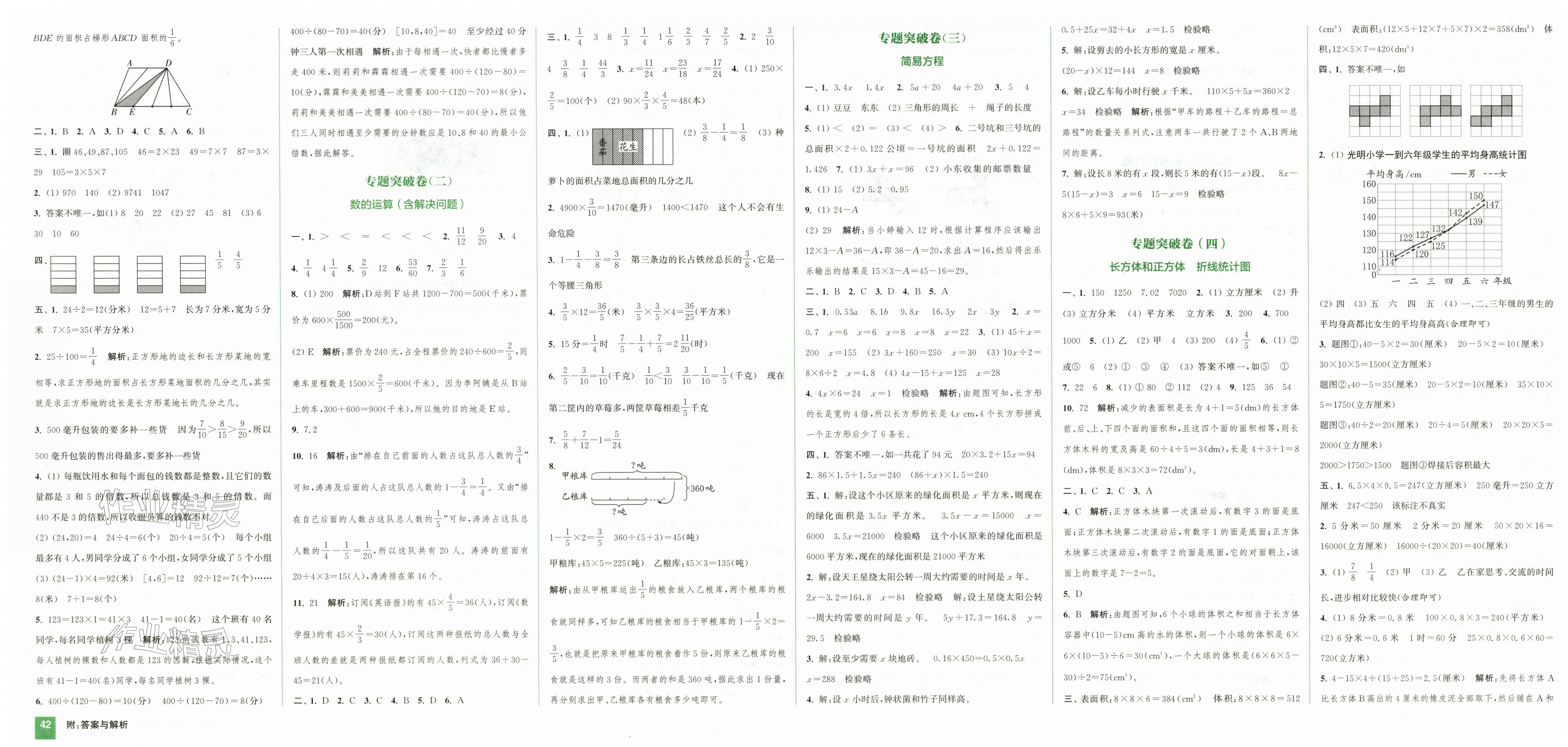 2026年通城学典拔尖大试卷五年级数学下册苏教版&nbsp;第2页