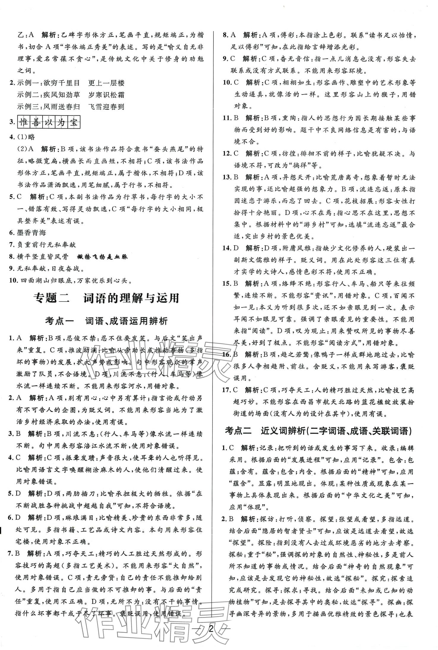 2024年中考专题分类卷语文 第2页