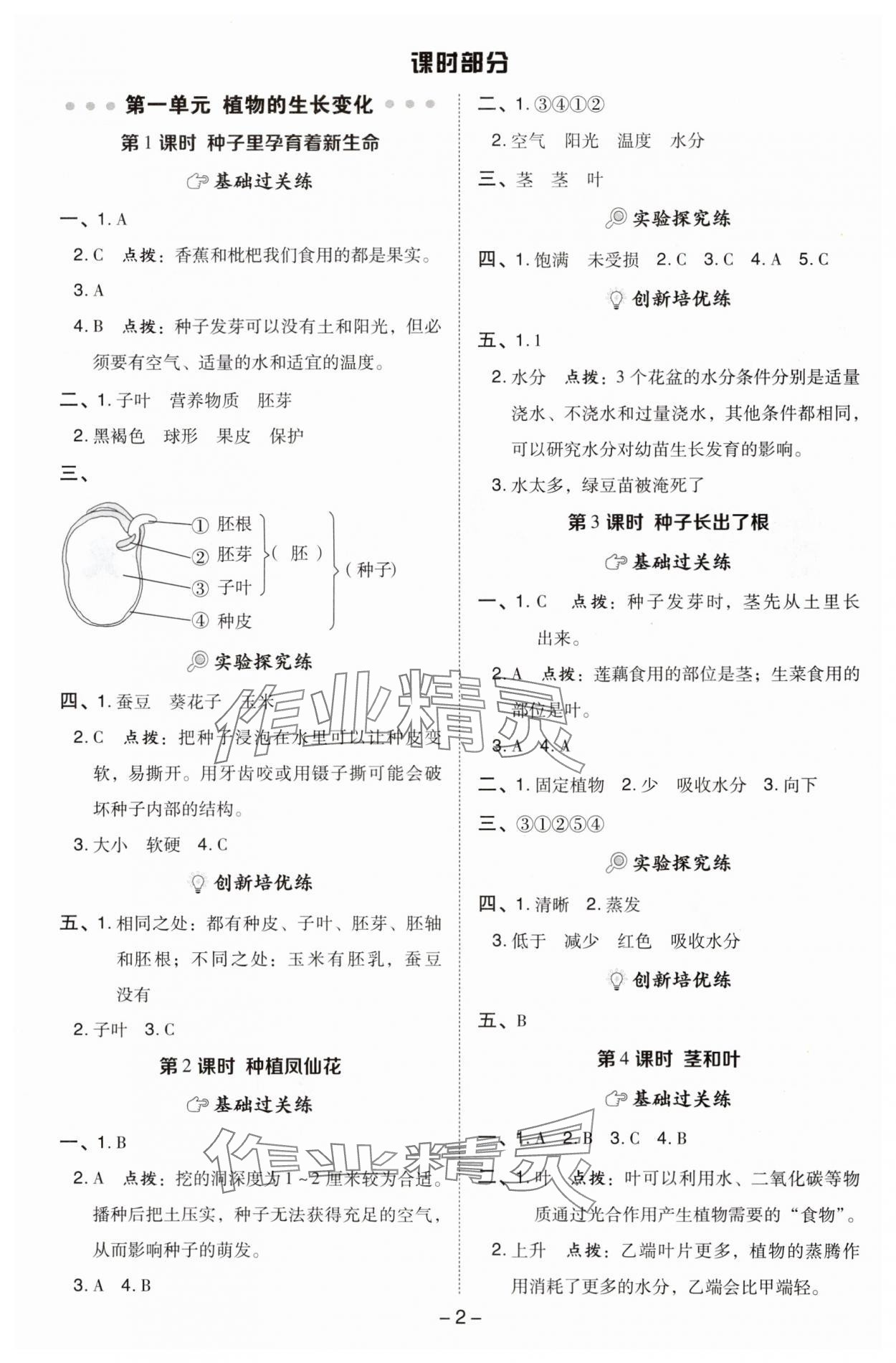 2025年綜合應(yīng)用創(chuàng)新題典中點(diǎn)四年級(jí)科學(xué)下冊(cè)教科版 參考答案第1頁(yè)