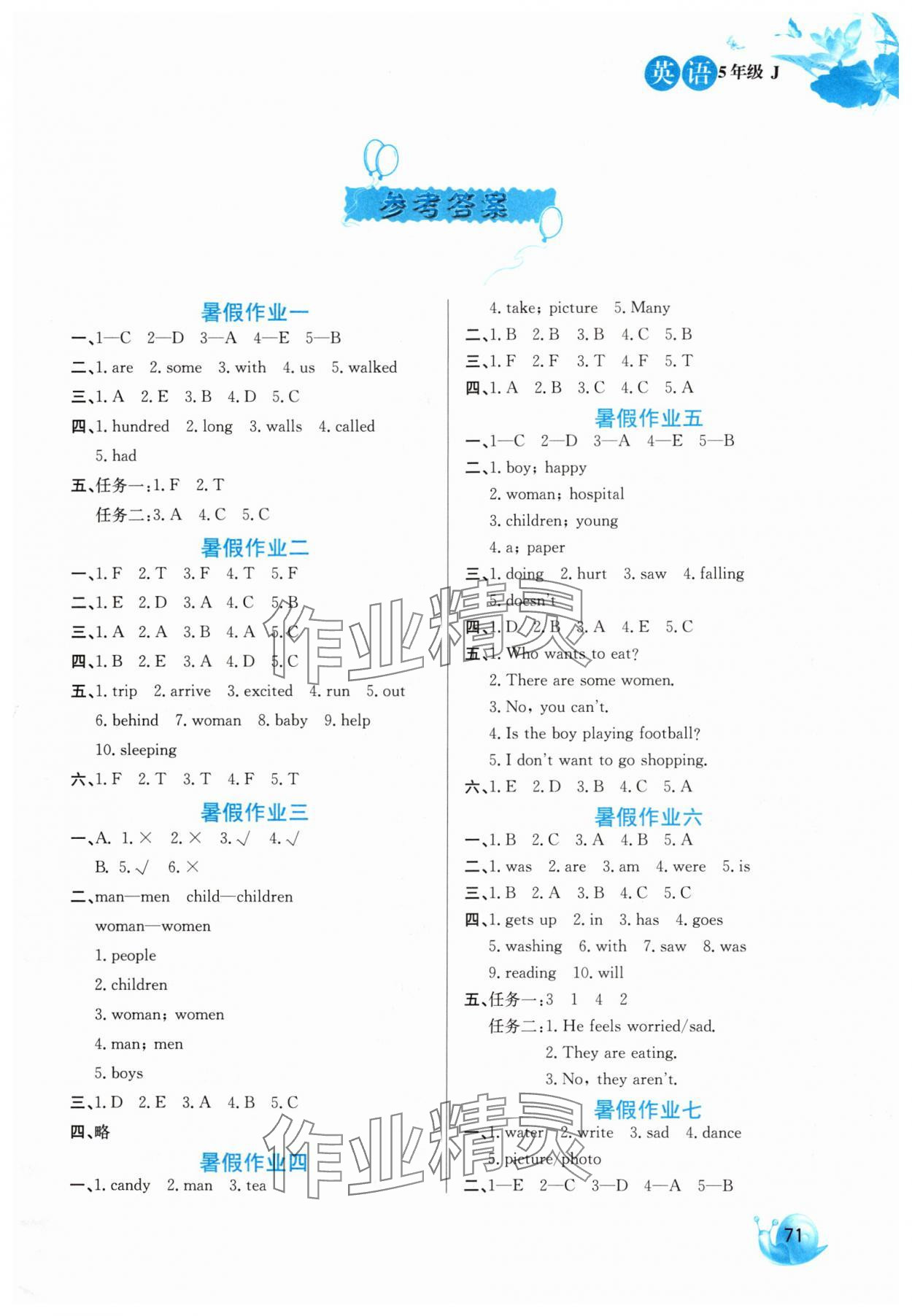 2025年暑假生活河北美術(shù)出版社五年級英語冀教版 第1頁