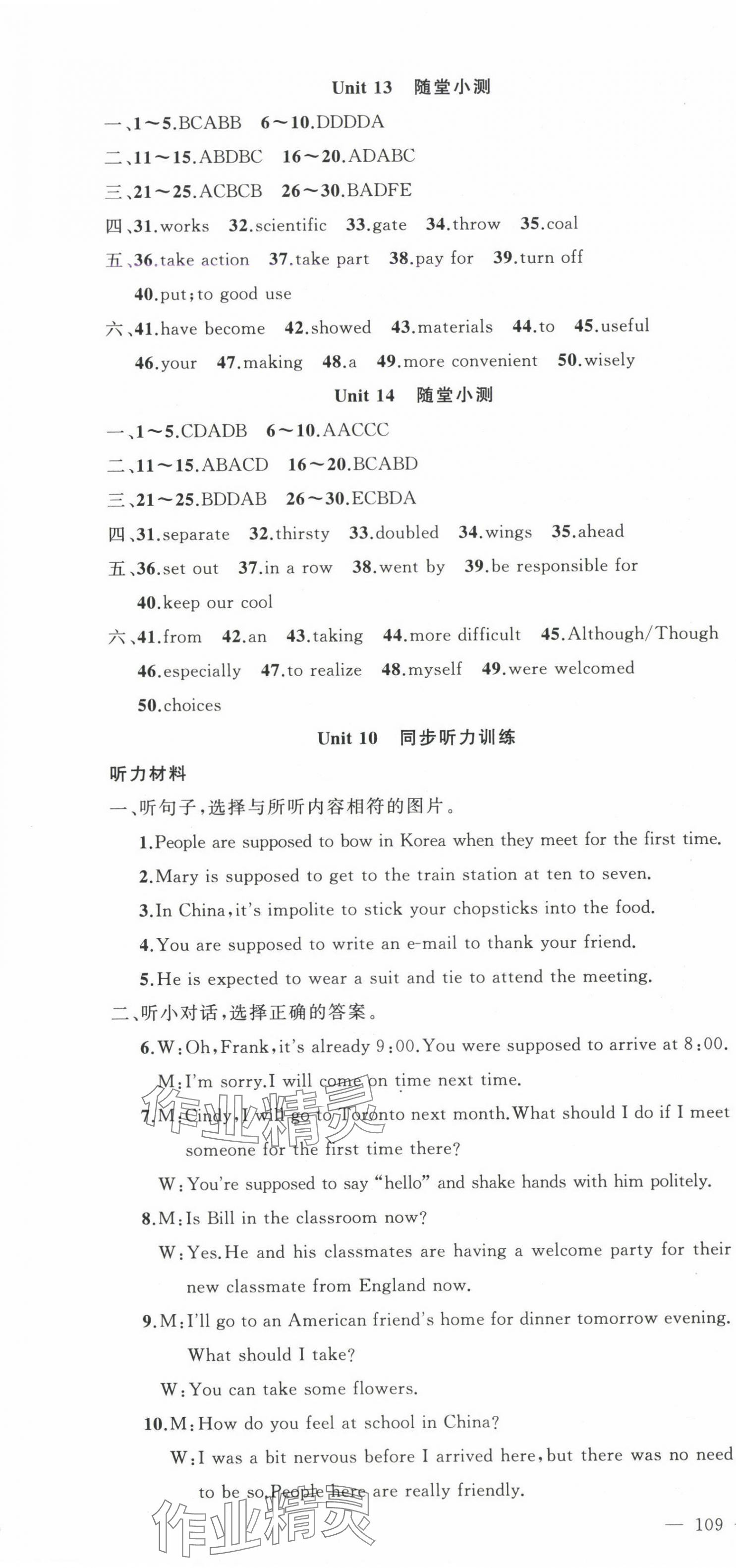 2025年原创新课堂九年级英语下册人教版 参考答案第13页