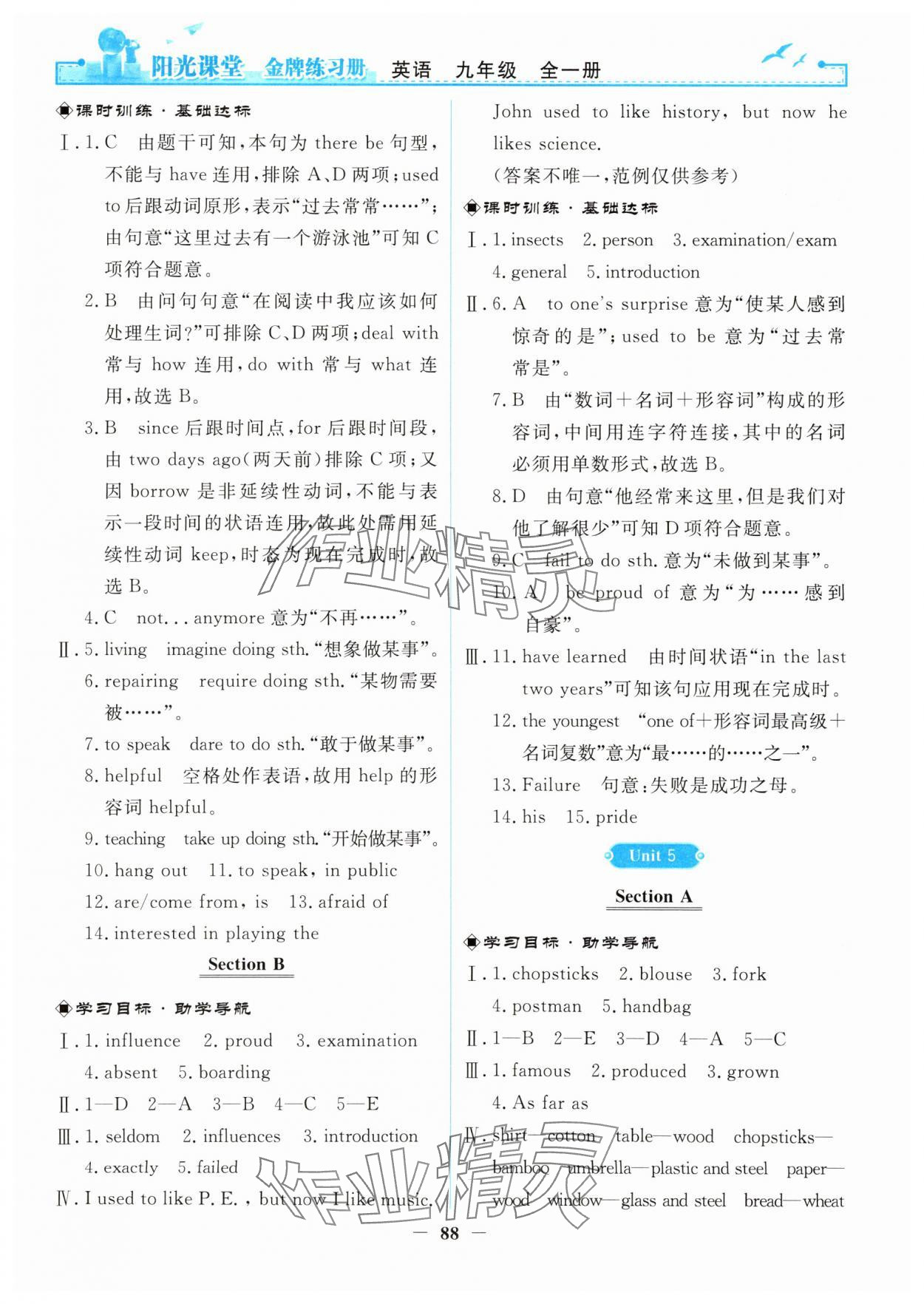 2025年阳光课堂金牌练习册九年级英语全一册人教版 第4页