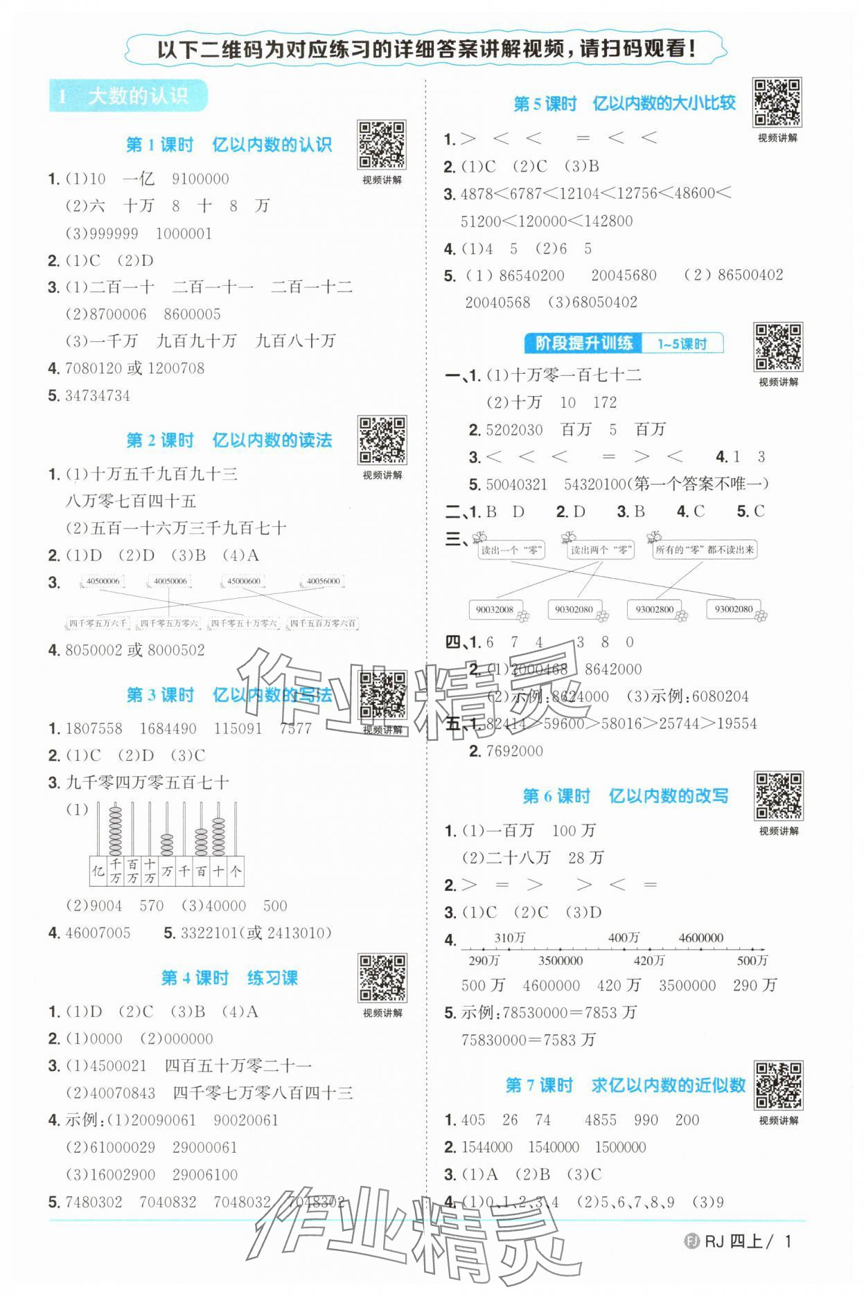 2025年陽光同學(xué)課時優(yōu)化作業(yè)四年級數(shù)學(xué)上冊人教版福建專版 第1頁