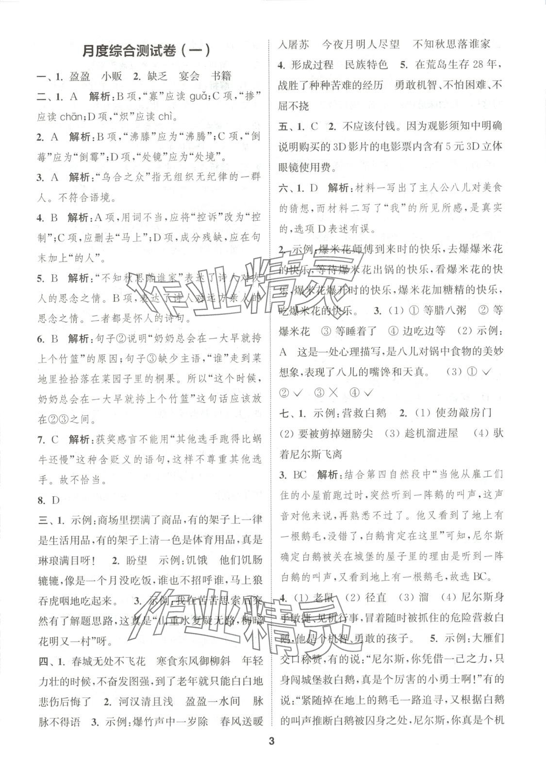 2025年通城學(xué)典卷典六年級語文下冊人教版 第3頁