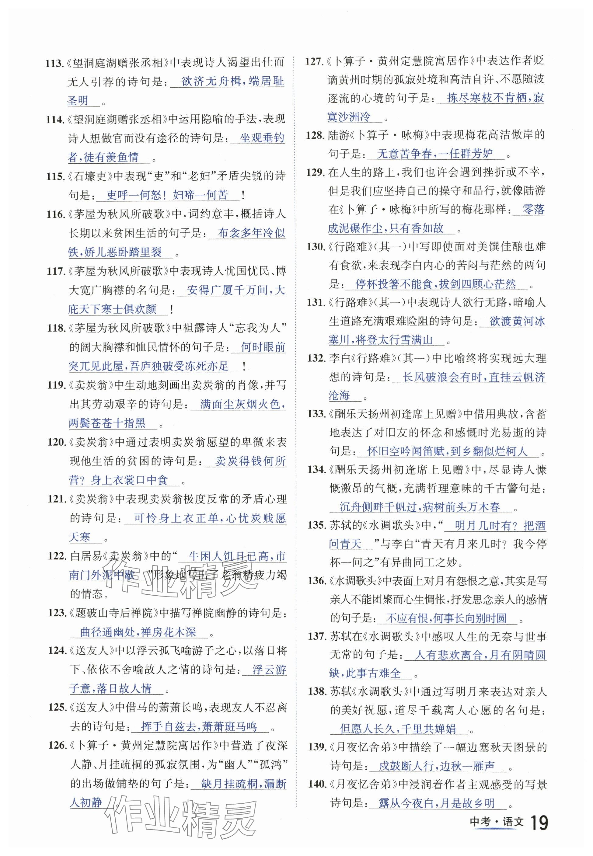 2024年國(guó)華圖書中考拐點(diǎn)語文南充專版 參考答案第19頁