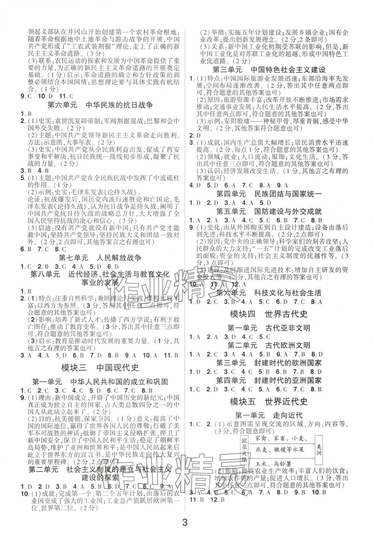 2025年領(lǐng)揚文化中考研究歷史河南專版 參考答案第2頁