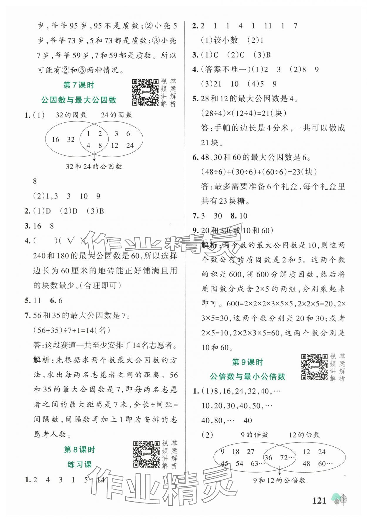 2025年綠卡提優特訓五年級數學下冊蘇教版江蘇專版 參考答案第13頁