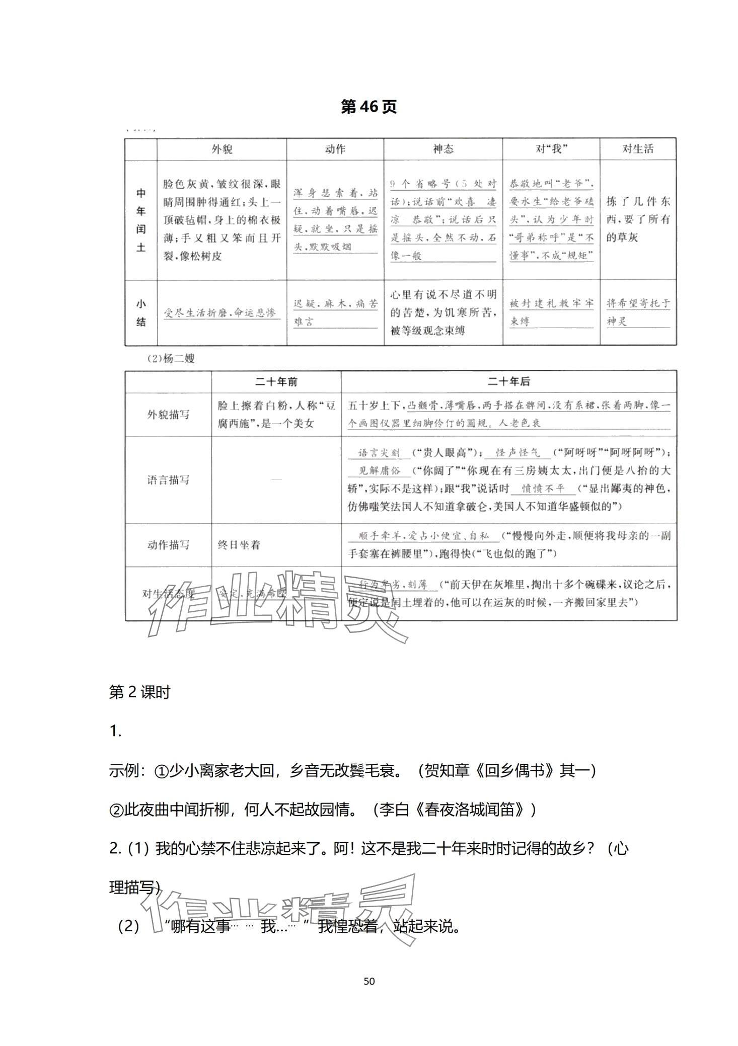 2024年金太陽導(dǎo)學(xué)案九年級(jí)語文全一冊(cè)人教版 第50頁