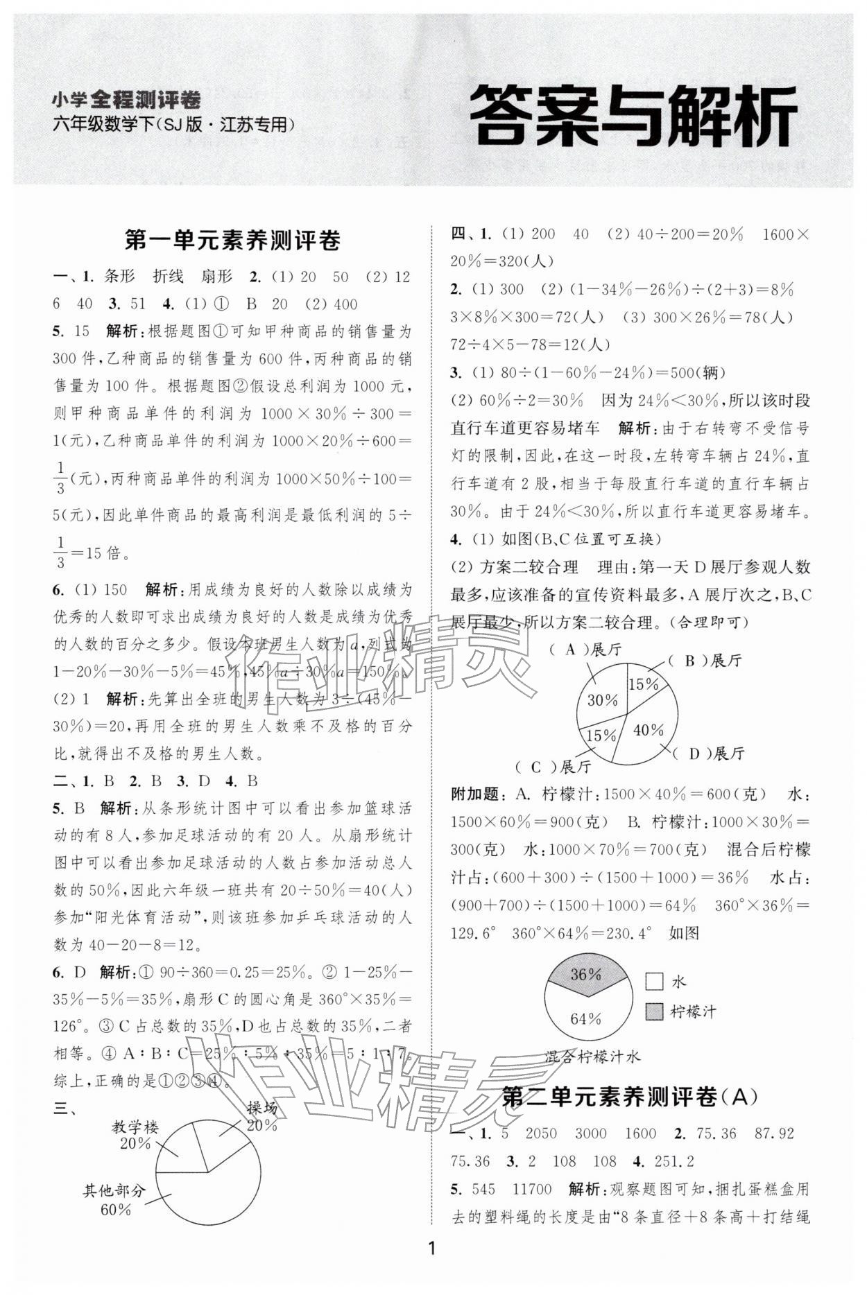 2026年通城学典全程测评卷六年级数学下册苏教版江苏专版&nbsp;第1页