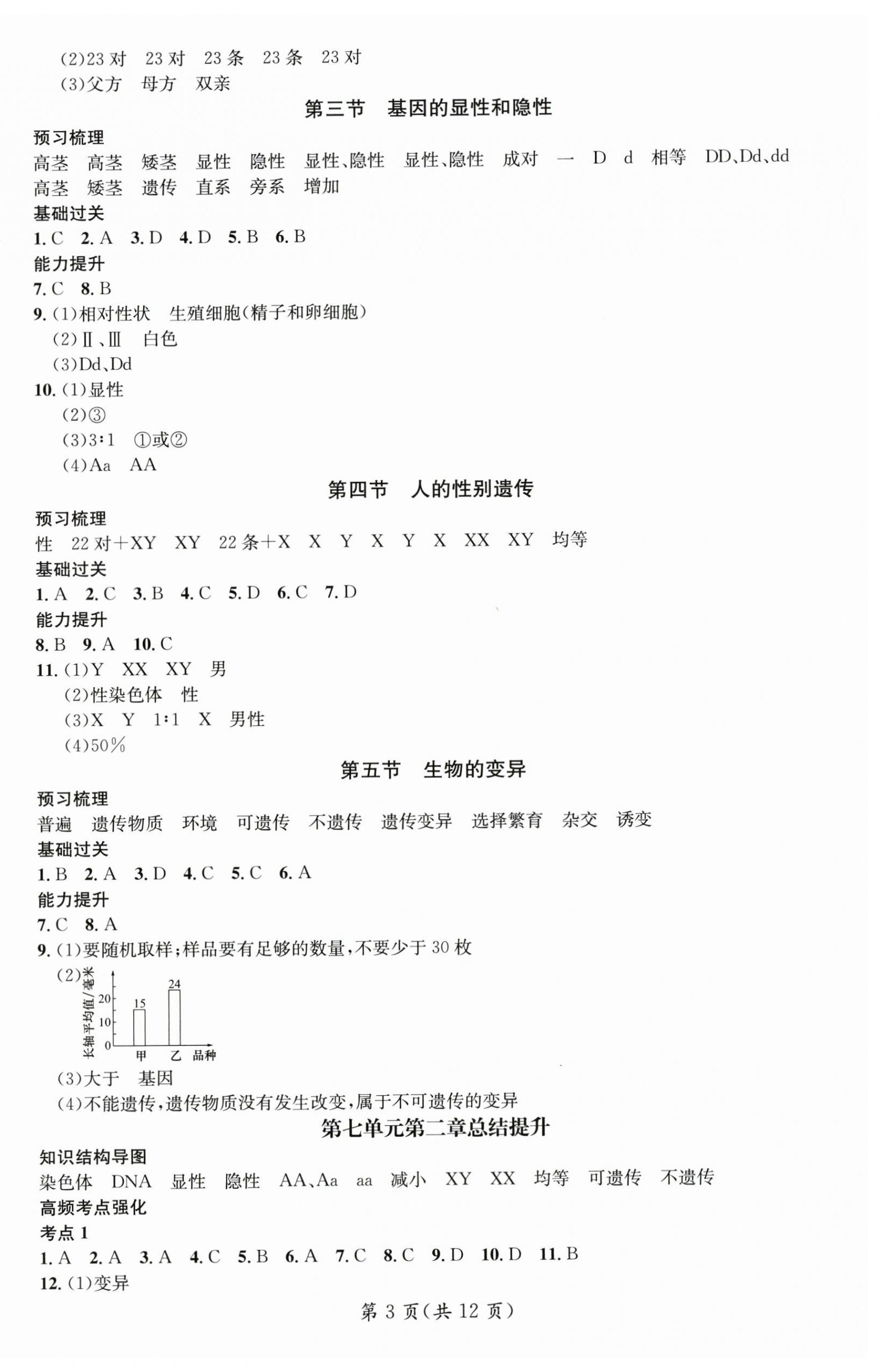 2025年名师测控八年级生物下册人教版陕西专版 第3页