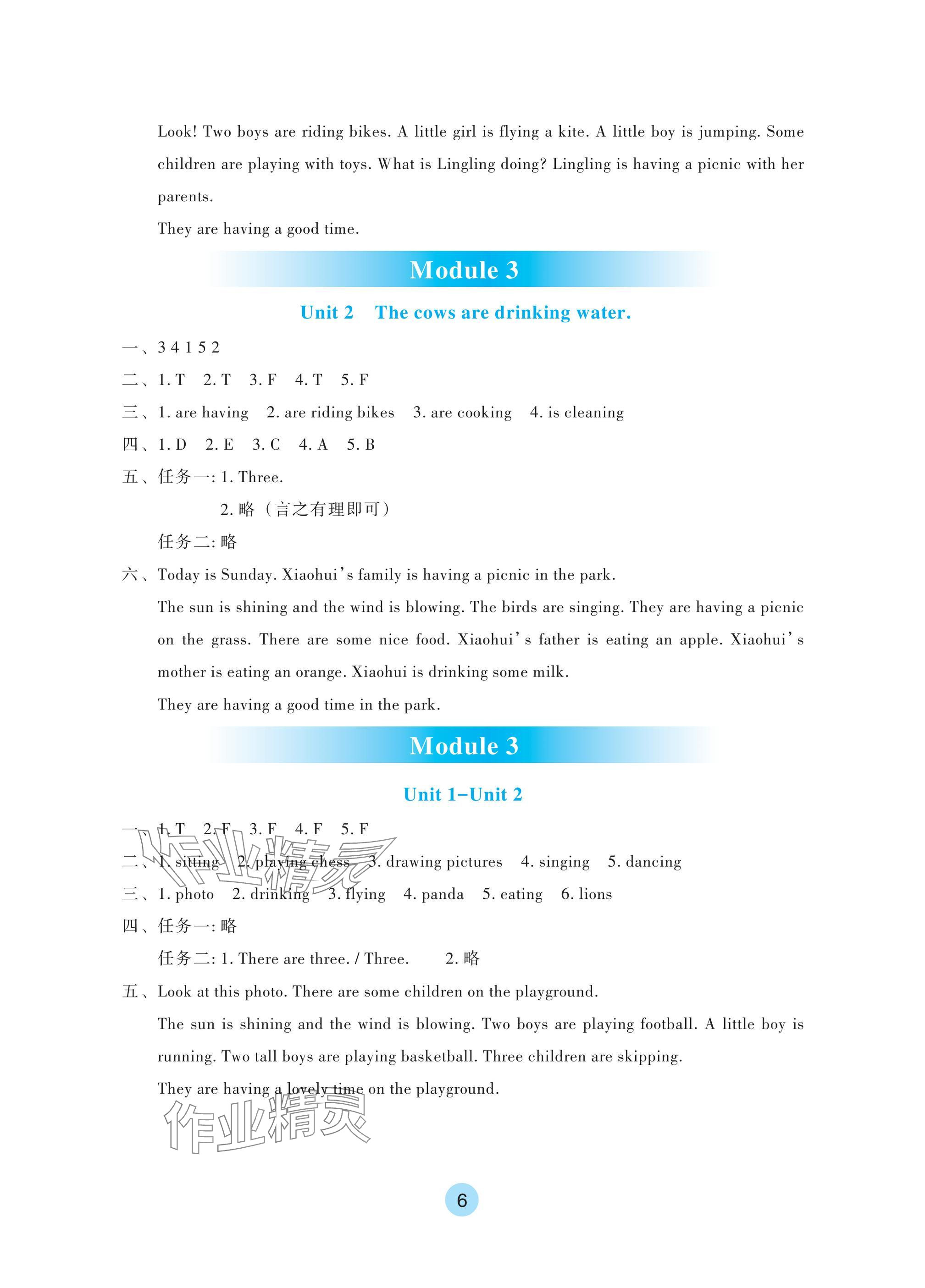 2025年學生基礎(chǔ)性作業(yè)六年級英語下冊外研版 參考答案第6頁