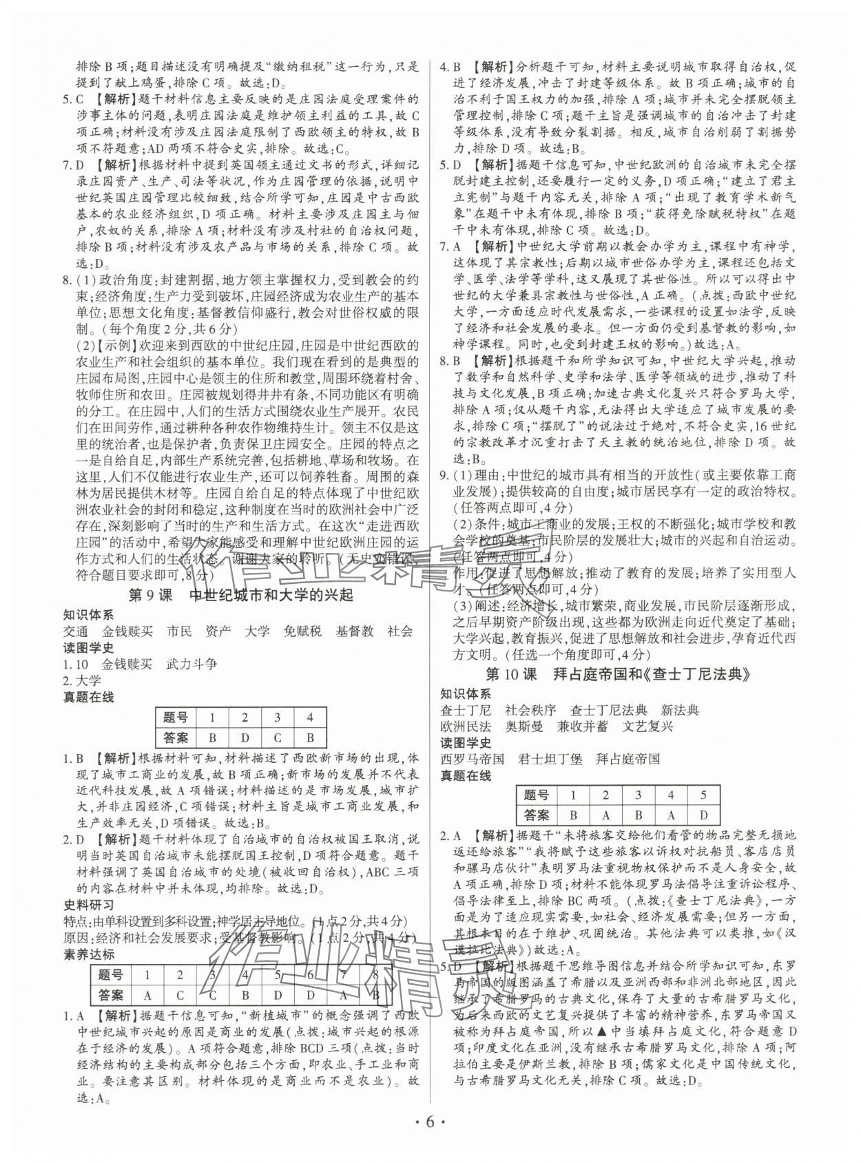 2025年考點跟蹤同步訓(xùn)練九年級歷史全一冊人教版深圳專版 第6頁
