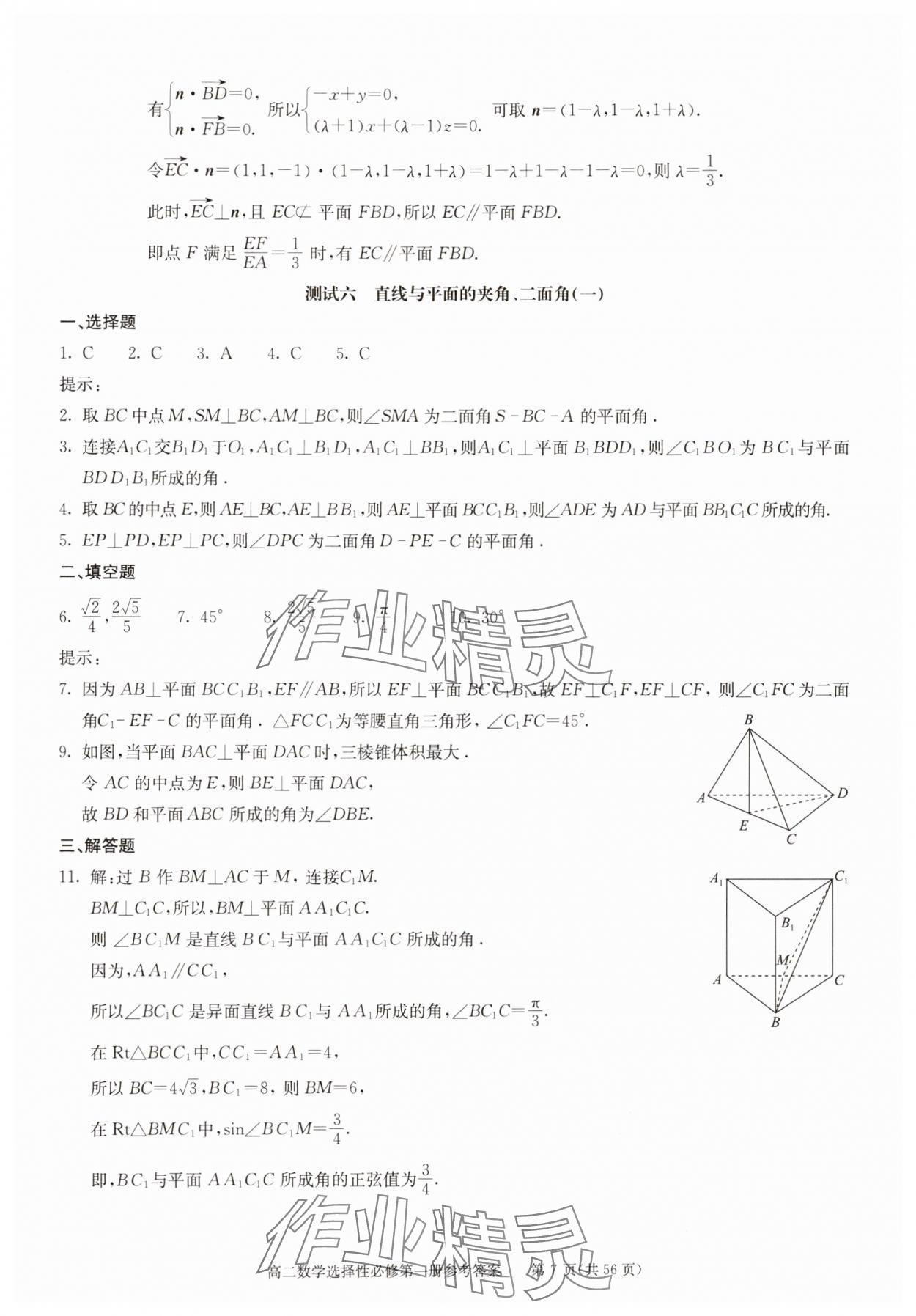 2025年學(xué)習(xí)探究診斷高中數(shù)學(xué)選擇性必修第一冊 參考答案第7頁