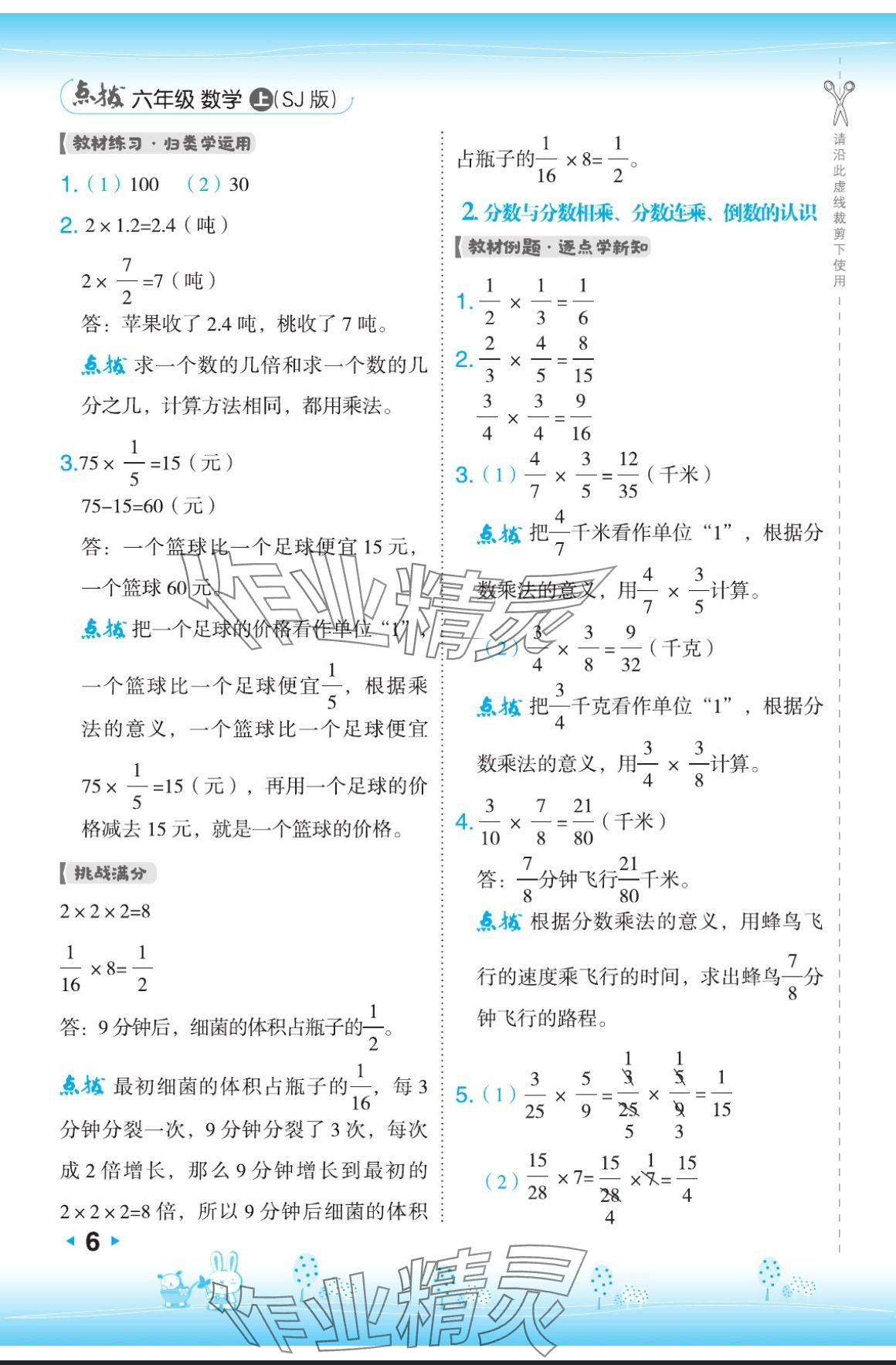 2024年特高級教師點撥六年級數(shù)學上冊蘇教版 參考答案第6頁