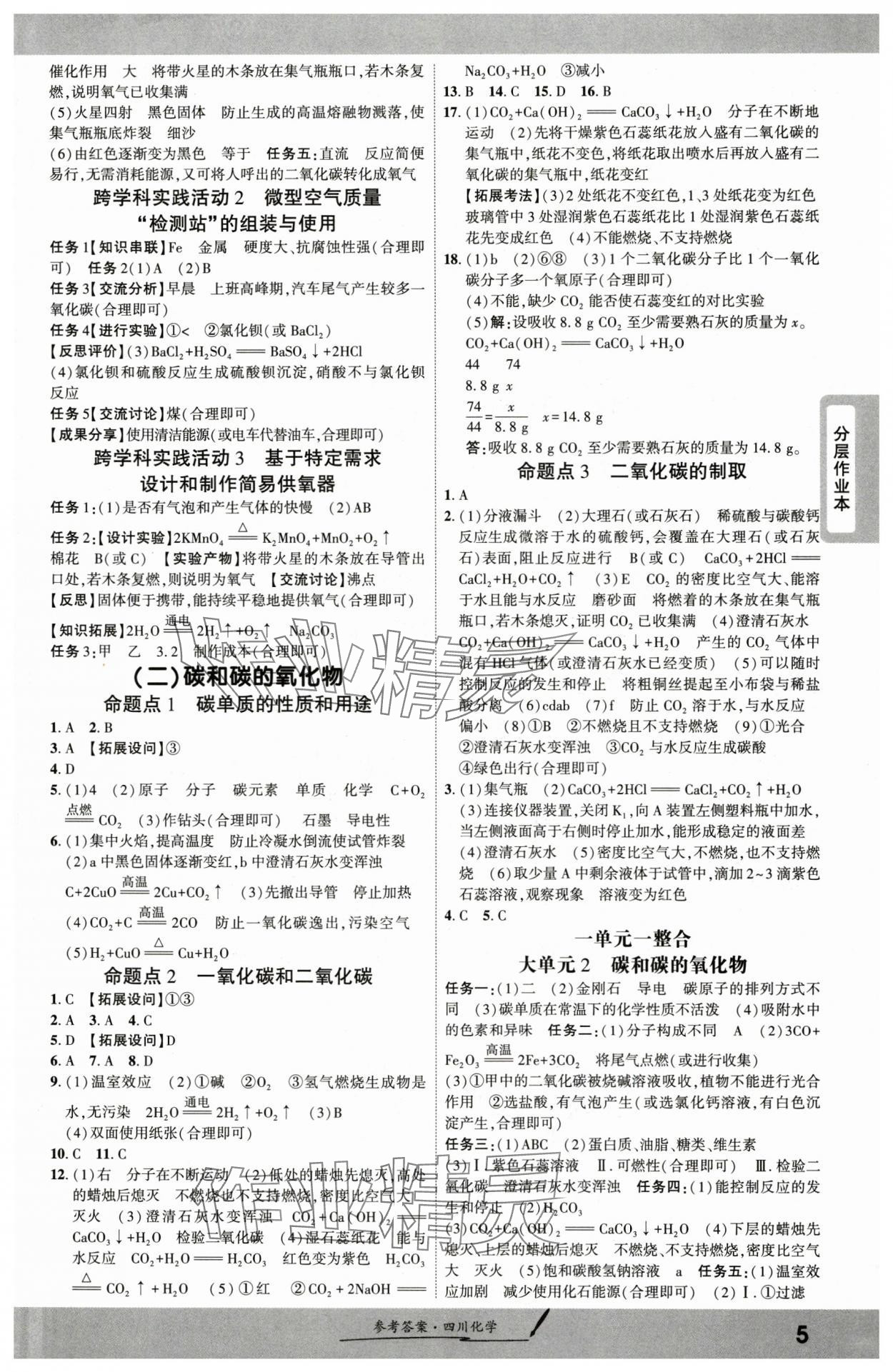 2025年一戰(zhàn)成名新中考化學(xué)四川專版&nbsp;參考答案第4頁