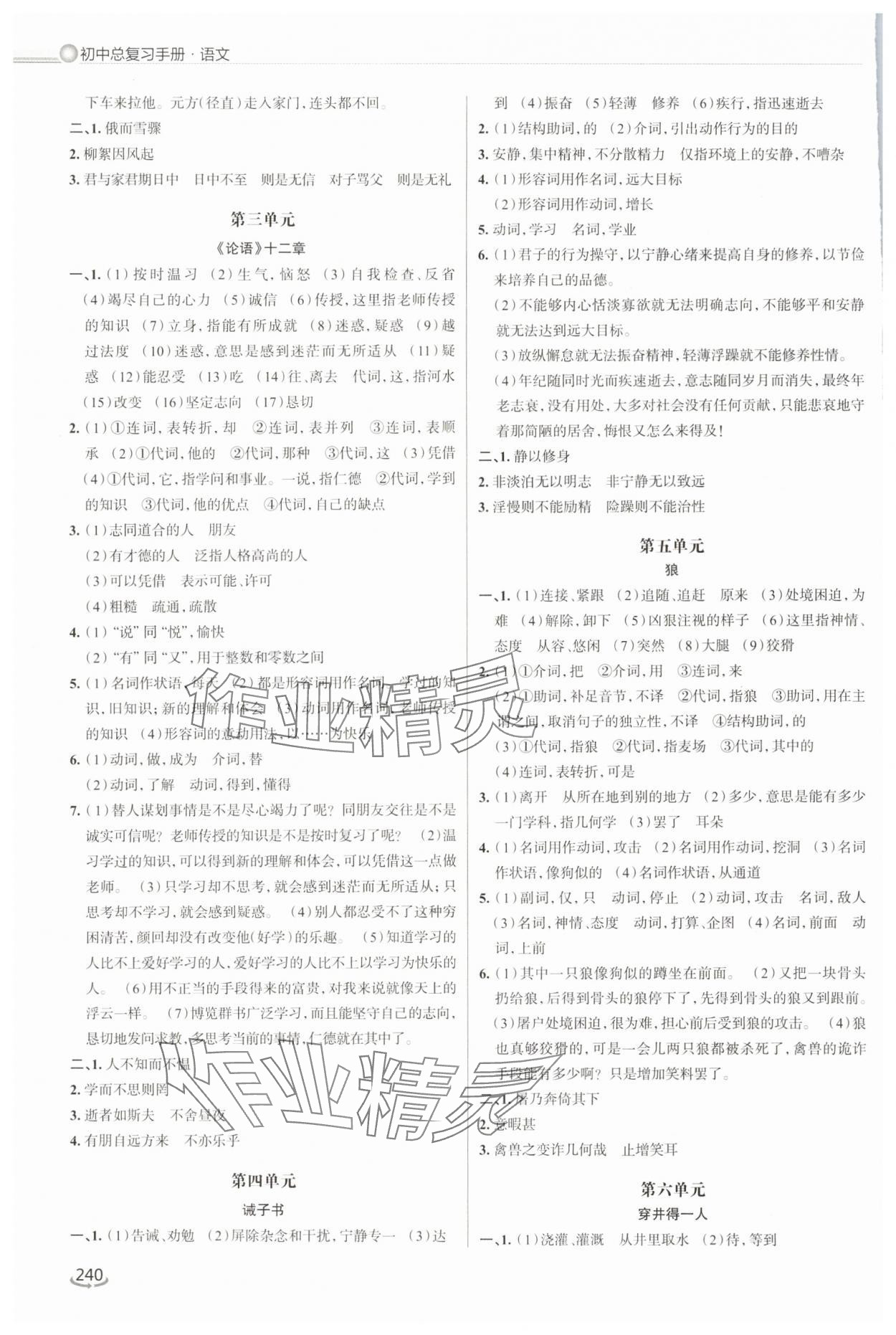 2025年初中总复习手册泰山出版社语文 第2页