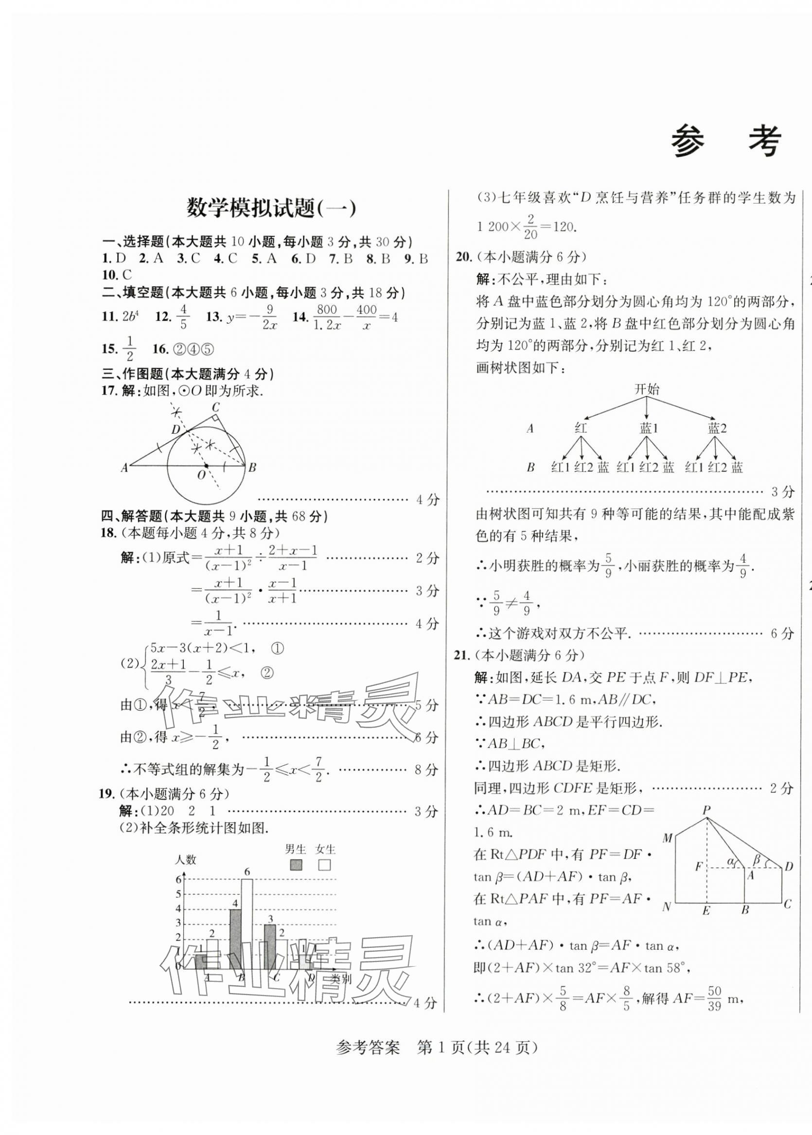 2024年正大圖書初中學(xué)業(yè)水平考試預(yù)測(cè)卷數(shù)學(xué) 第1頁(yè)