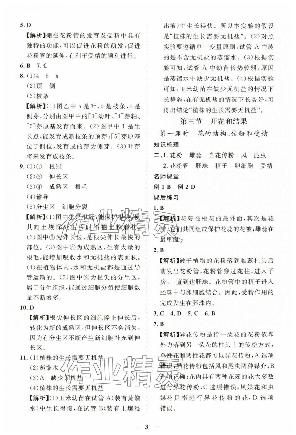 2025年一课一练创新练习七年级生物下册人教版 第3页