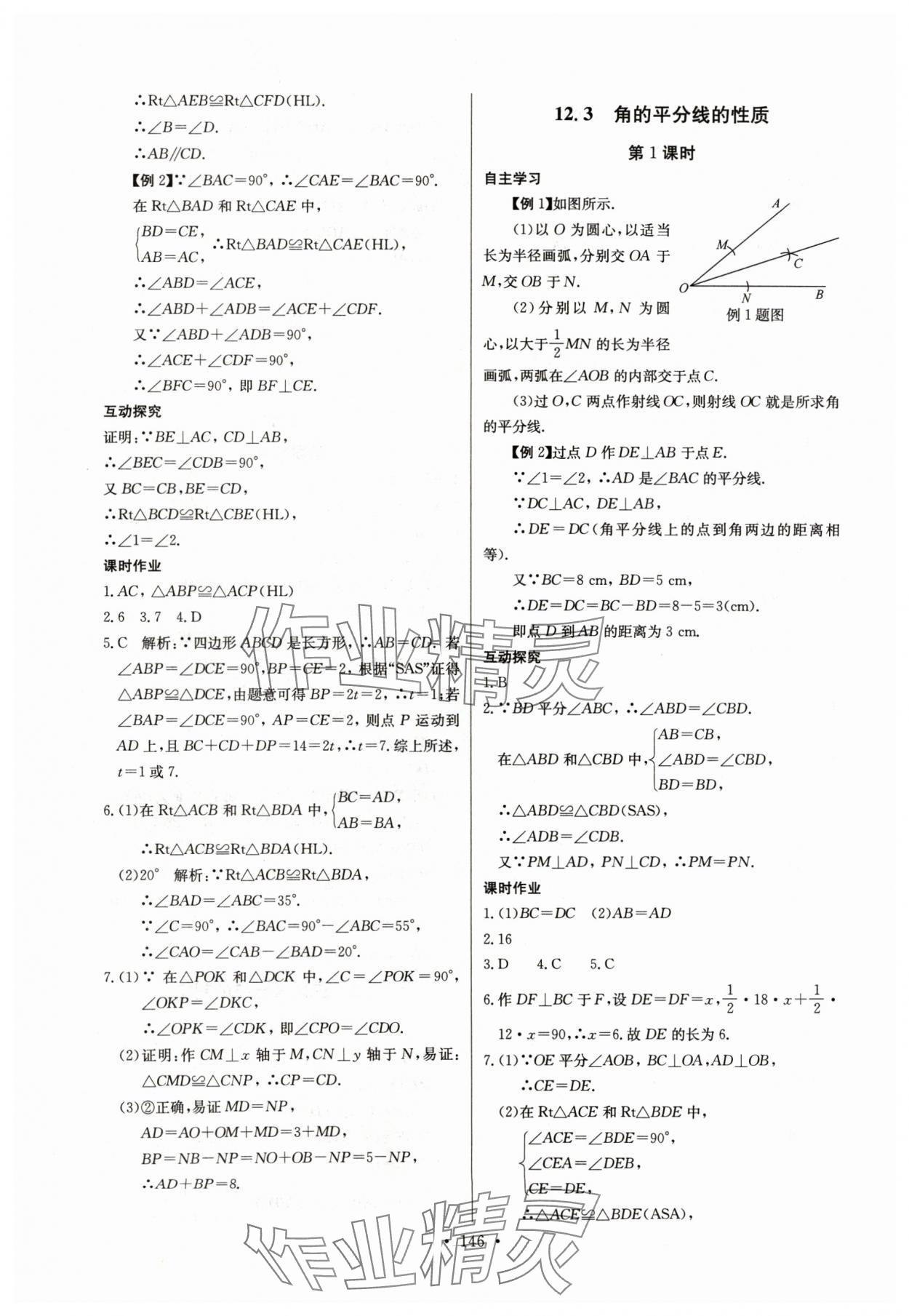 2024年长江全能学案同步练习册八年级数学上册人教版 参考答案第8页