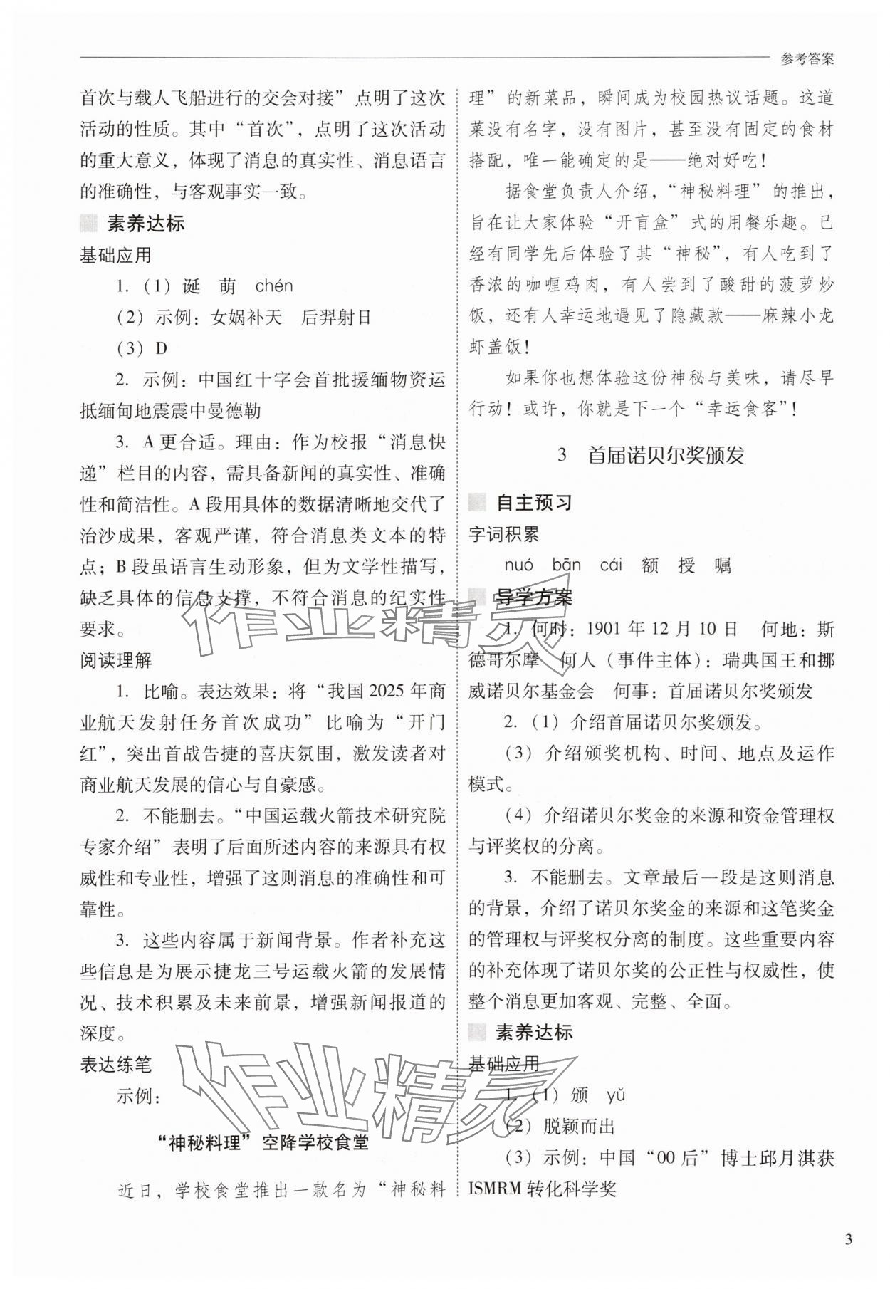 2025年新課程問(wèn)題解決導(dǎo)學(xué)方案八年級(jí)語(yǔ)文上冊(cè)人教版 第3頁(yè)