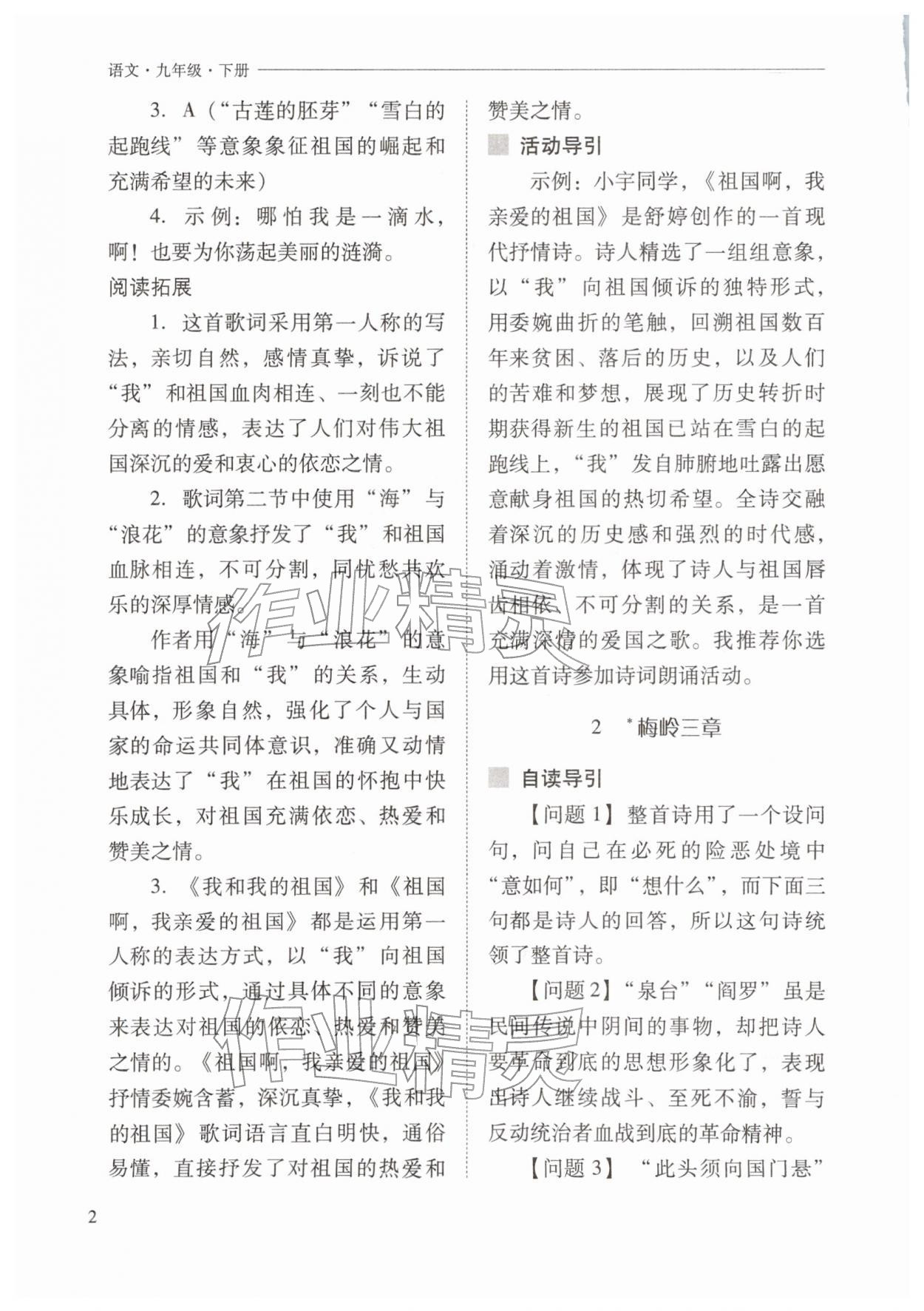 2026年新课程问题解决导学方案九年级语文下册人教版&nbsp;第2页