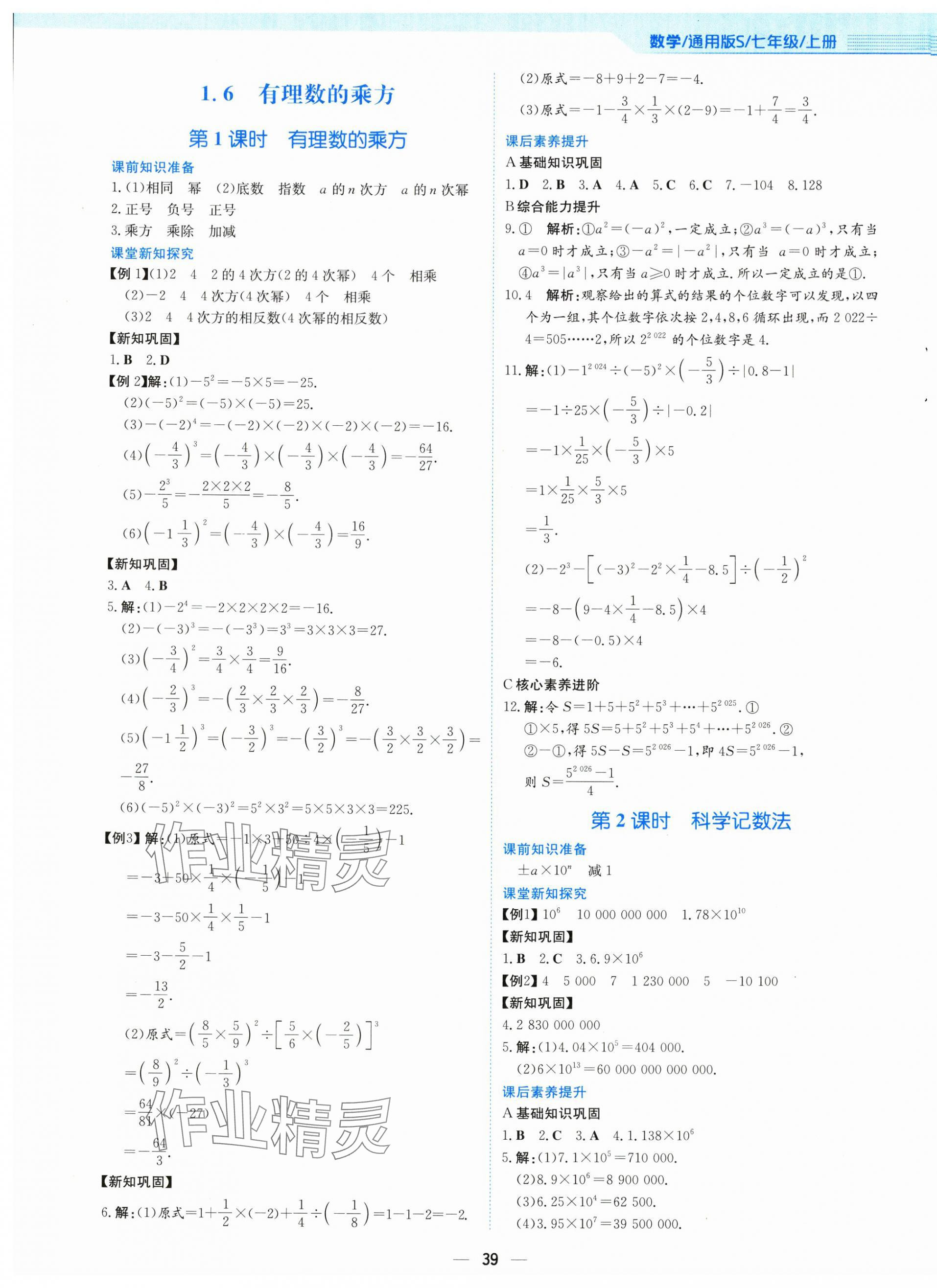 2025年新编基础训练七年级数学上册通用版S 第11页