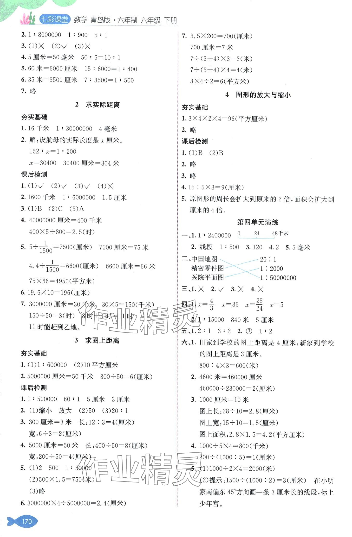 2024年七彩课堂六年级数学下册青岛版 第6页