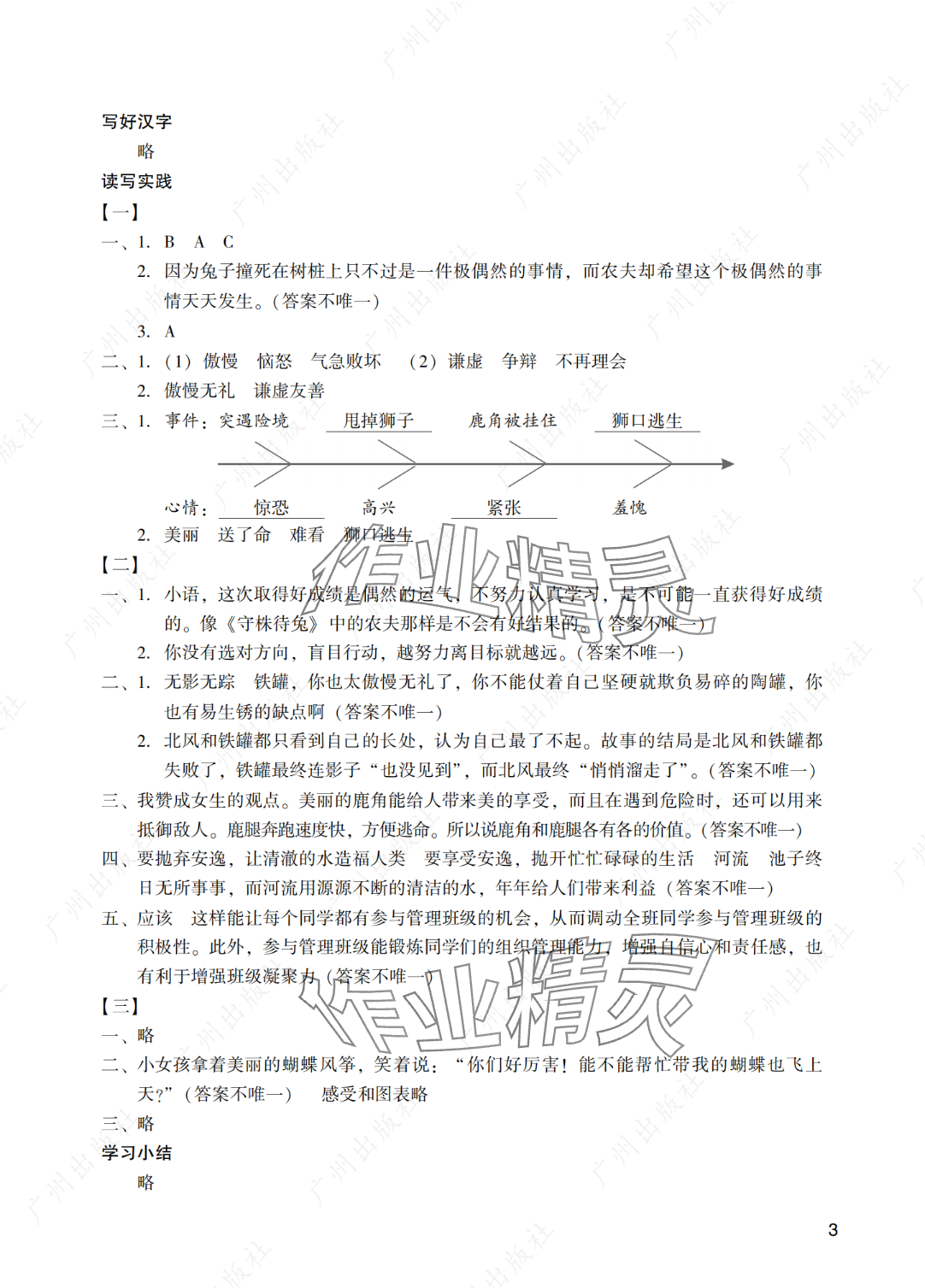 2025年陽(yáng)光學(xué)業(yè)評(píng)價(jià)三年級(jí)語(yǔ)文下冊(cè)人教版 參考答案第3頁(yè)