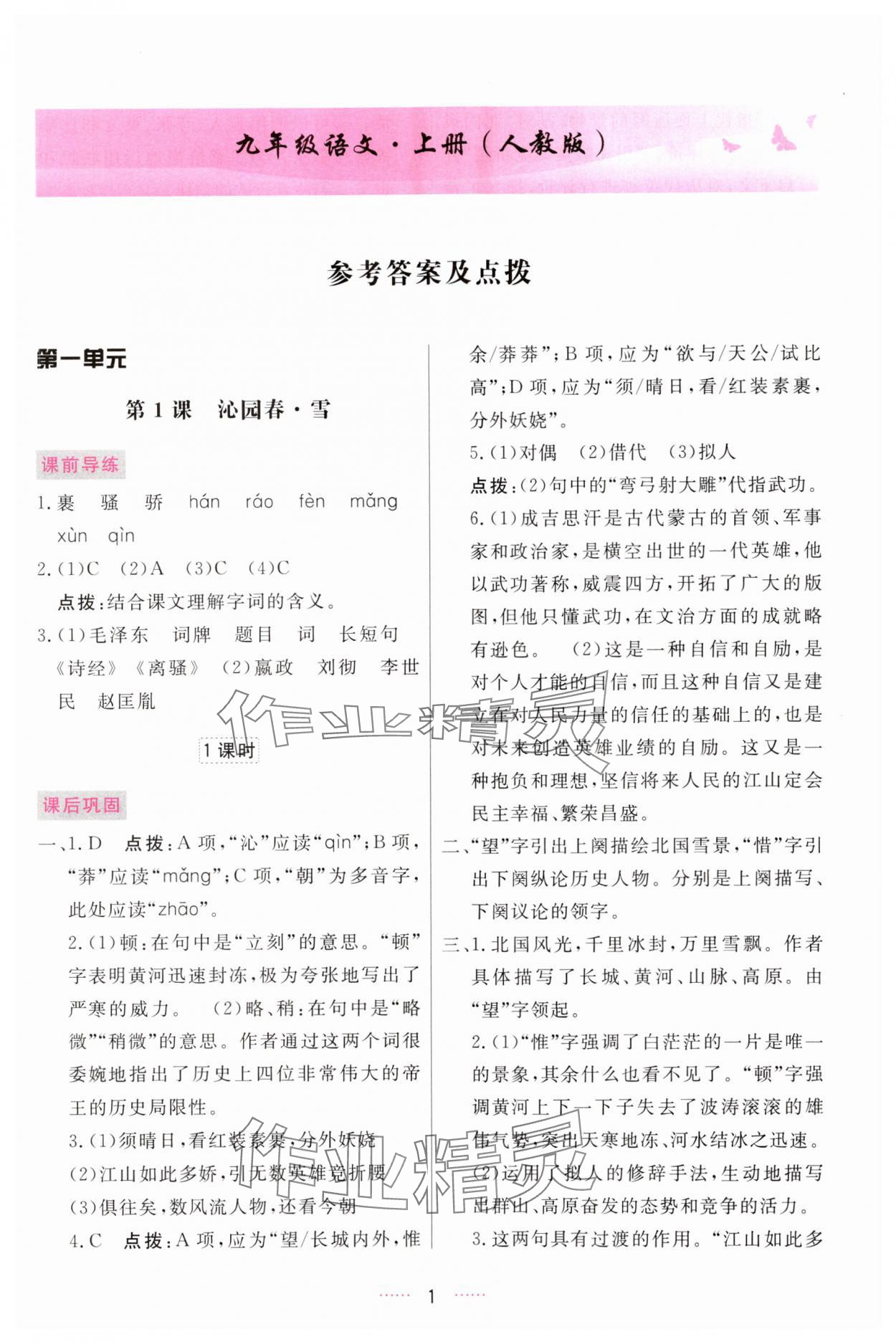 2023年三維數(shù)字課堂九年級語文上冊人教版 第1頁