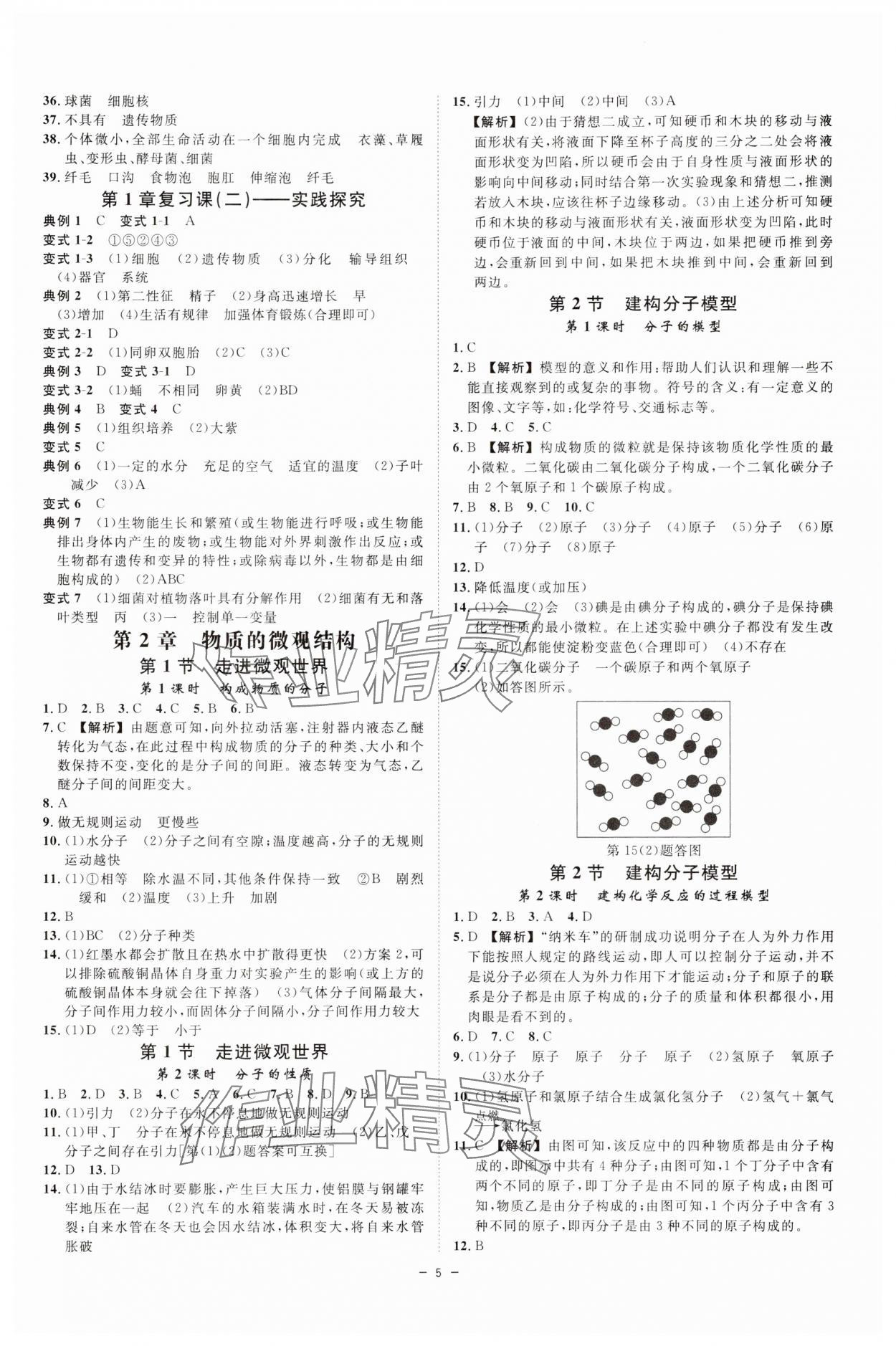 2025年全效學習七年級科學下冊浙教版 參考答案第4頁