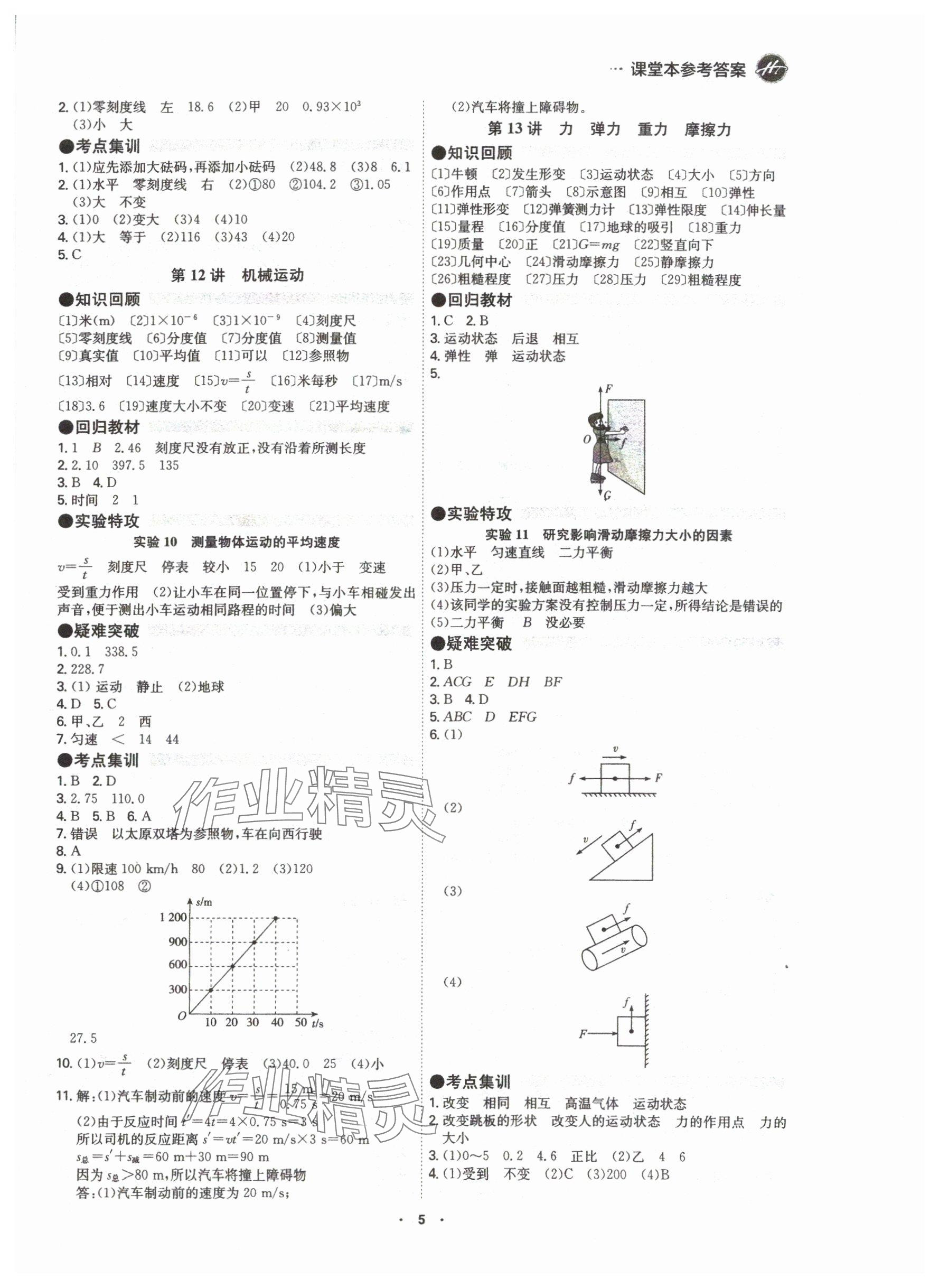 2024年翰庭學(xué)霸物理中考廣東專版 參考答案第5頁
