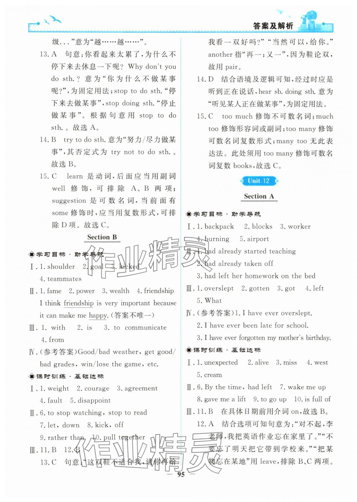 2025年阳光课堂金牌练习册九年级英语全一册人教版 第11页