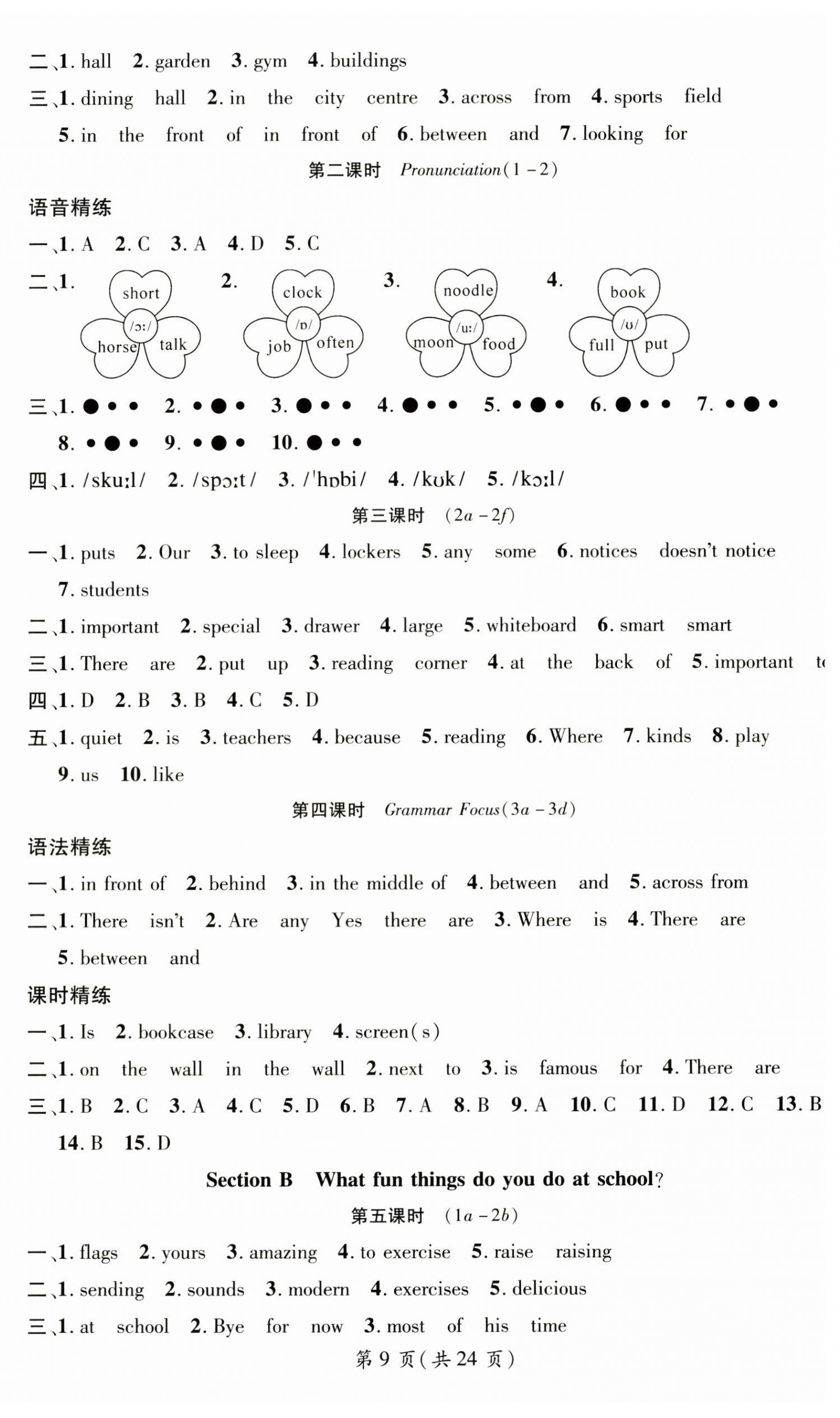 2024年名師測(cè)控七年級(jí)英語(yǔ)上冊(cè)人教版湖北專版 參考答案第9頁(yè)