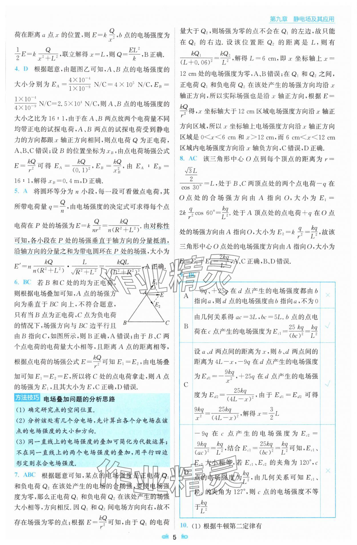 2025年小題狂做物理必修第三冊人教版 參考答案第5頁